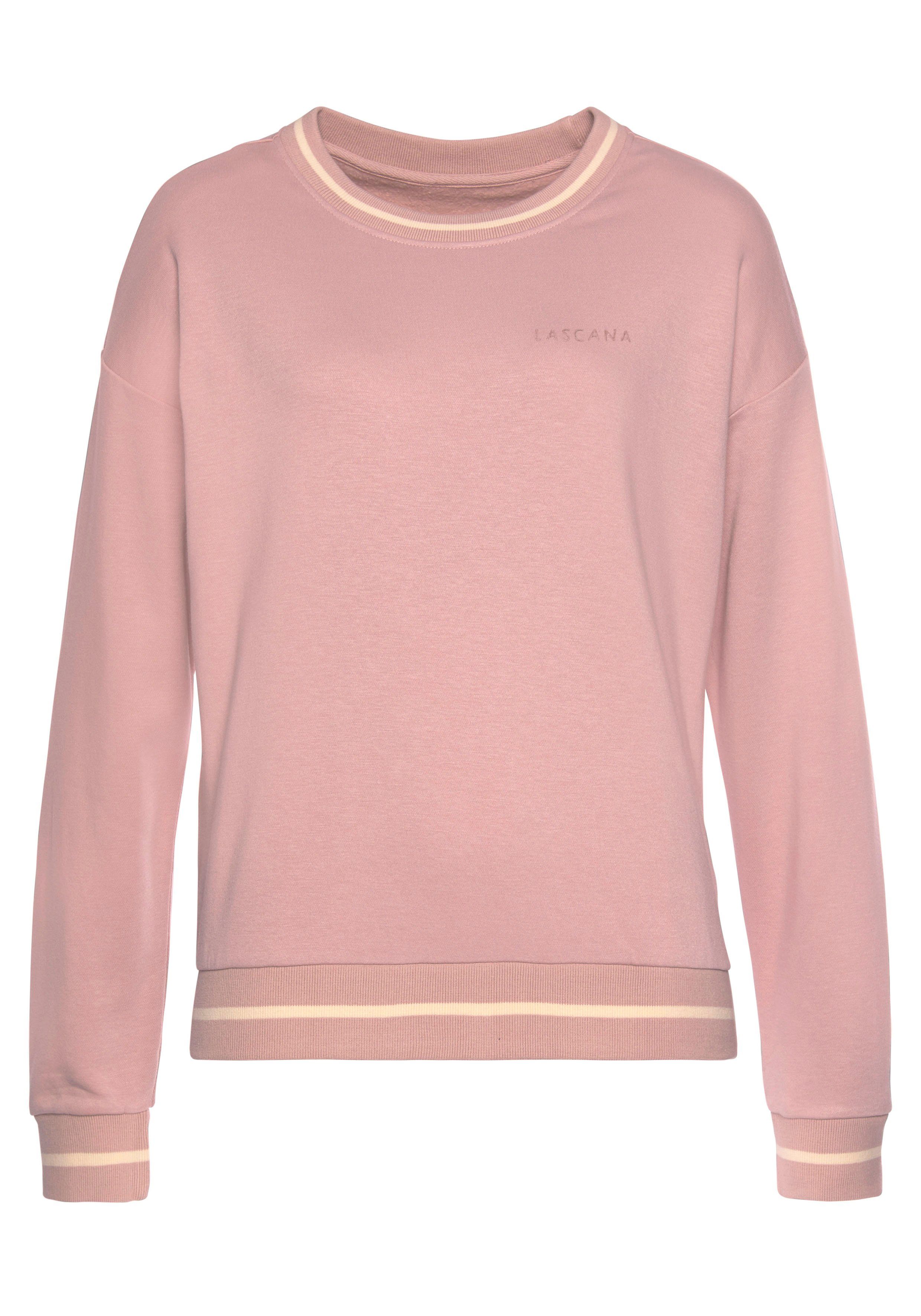 Loungeanzug LASCANA Sweatshirt rosé