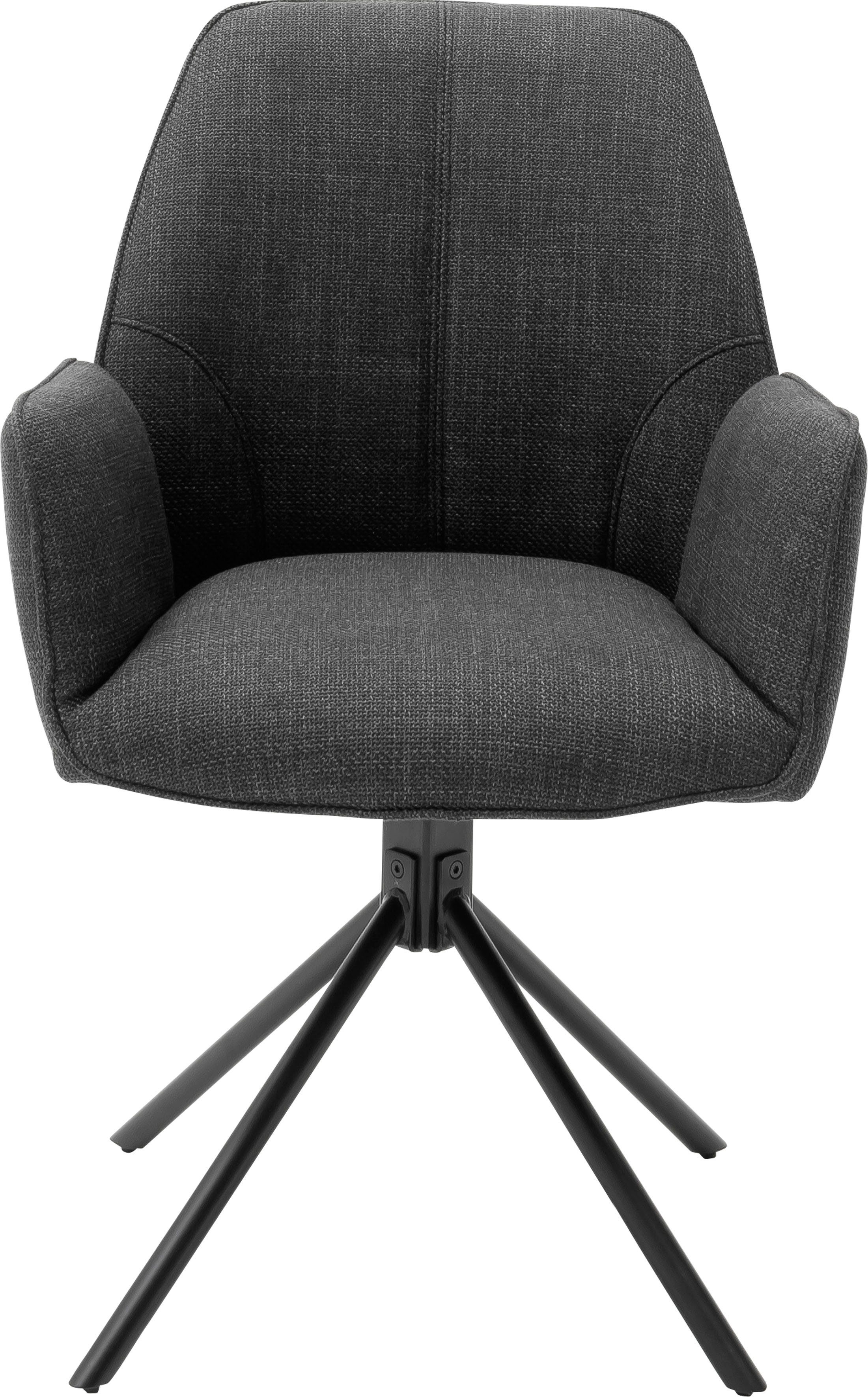 MCA furniture 4-Fußstuhl 180°drehabr St), Anthrazit | Stuhl bis kg 120 mit (Set, Nivellierung, Anthrazit belastbar 2 2er-Set, Pemba