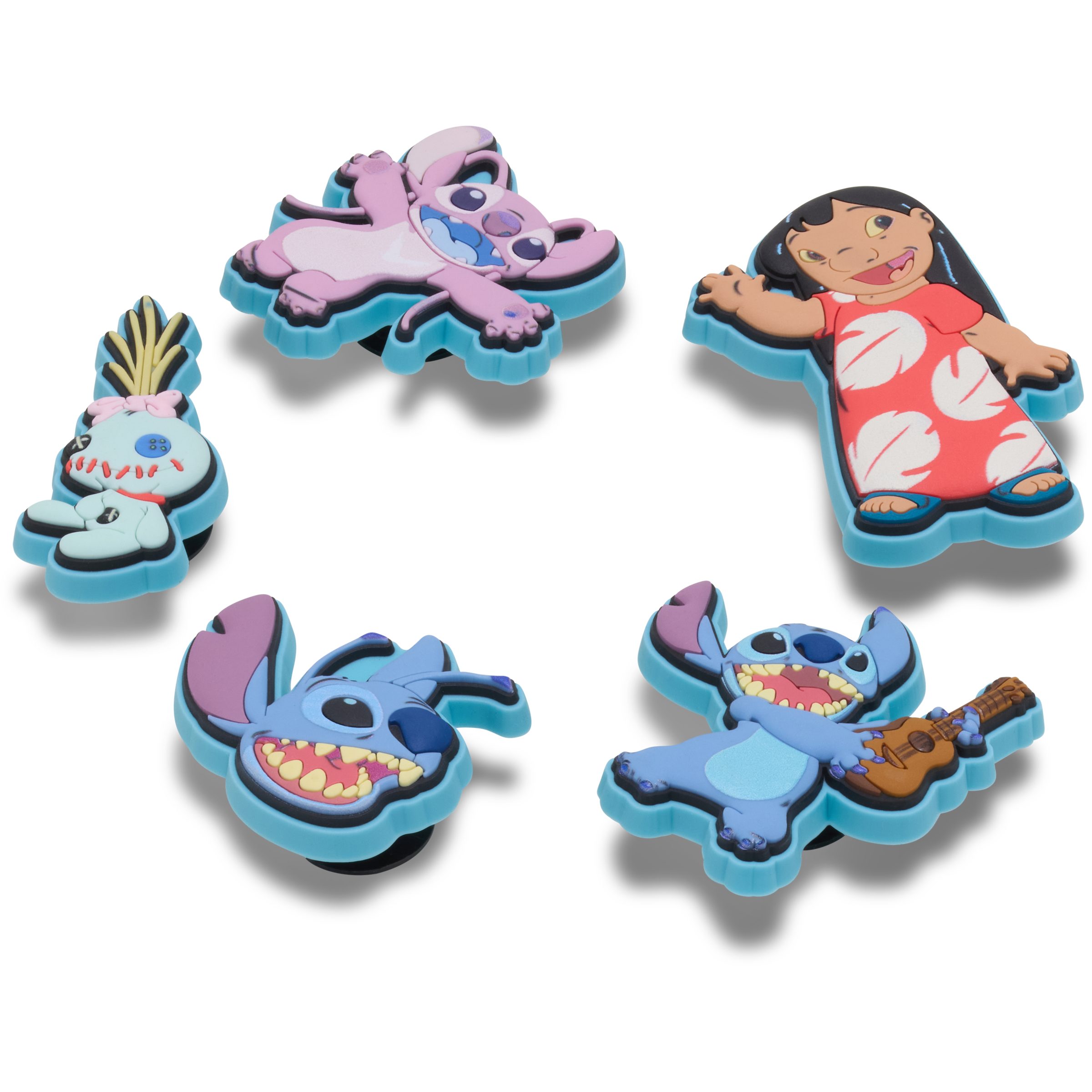 Crocs Schuhanstecker Jibbitz™ Stitch Refresh (Set, 5-tlg., Kein Spielzeug. Nicht für Kinder unter 3 Jahren geeignet), Charm, Anstecker, Accessoire für Crocs Schuhe