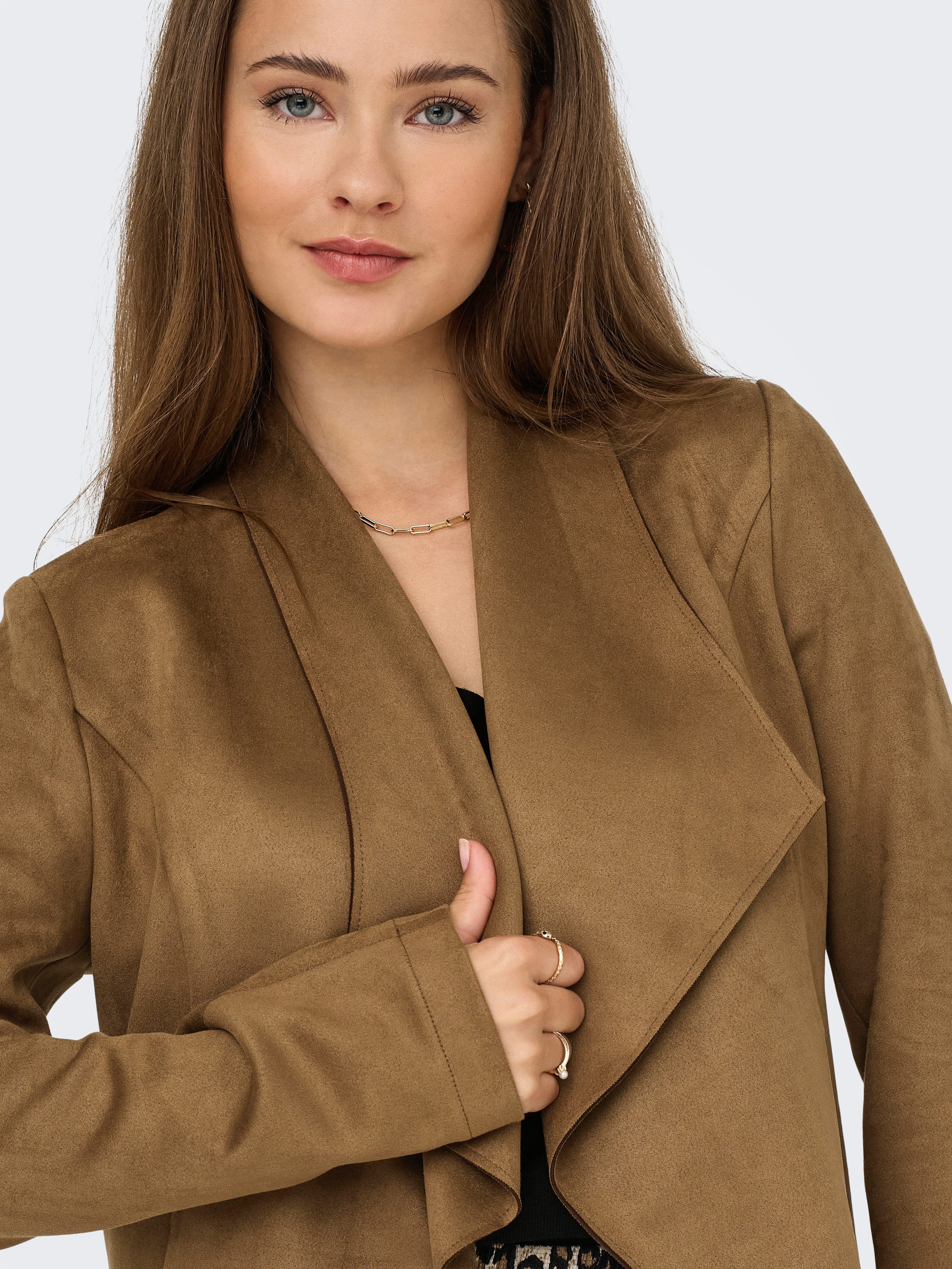 ONLY Kurzjacke ONLJOLINE FAUX SUEDE DRAPY JACKET OTW in Wildleder Optik