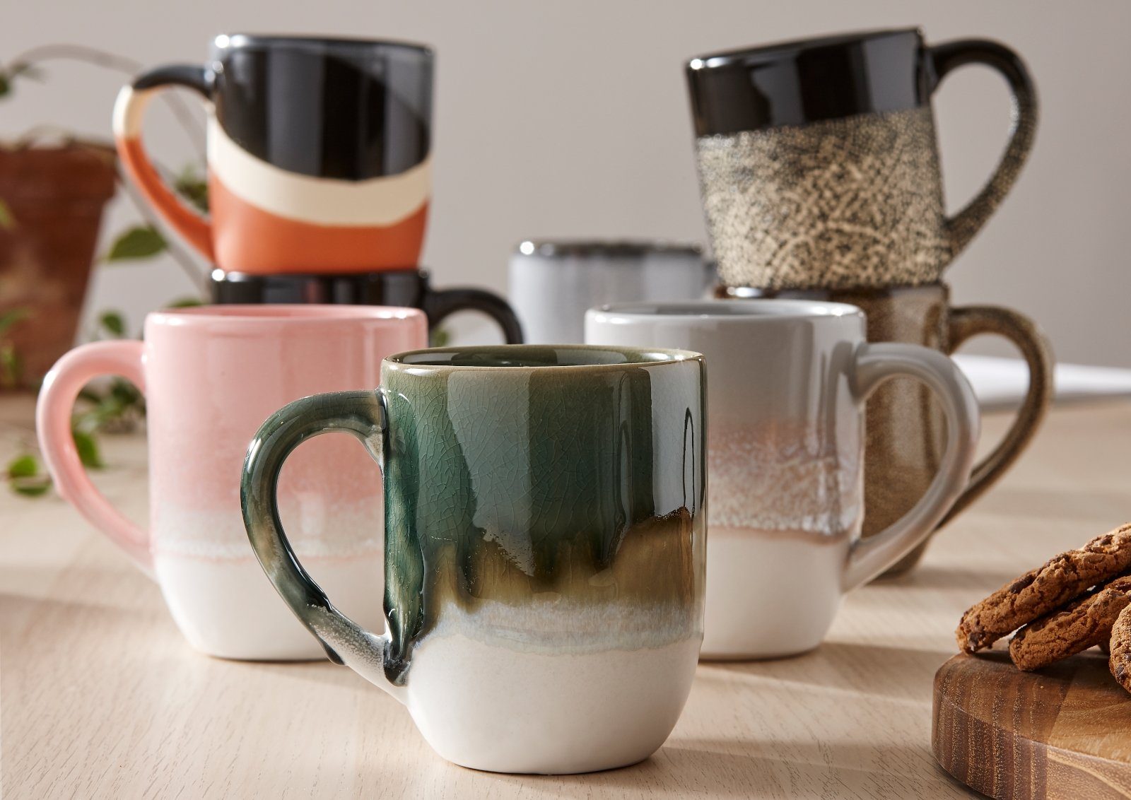 Ladelle Becher CAFE Becher mit Henkel Ozean 0,3 l, Porzellan, Cafe Deep Ocean Mug 12x8x10cm