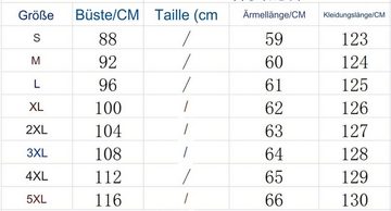 FIDDY Midikleid Damen Kontrastfarbene NäHte äRmel UnregelmäßIges Langes Kleid