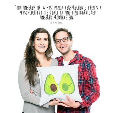 Mr. & Mrs. Panda Dekokissen Avocado Pärchen - Weiß - Geschenk, Kissenhülle, Gesund, Geburt, Veggi