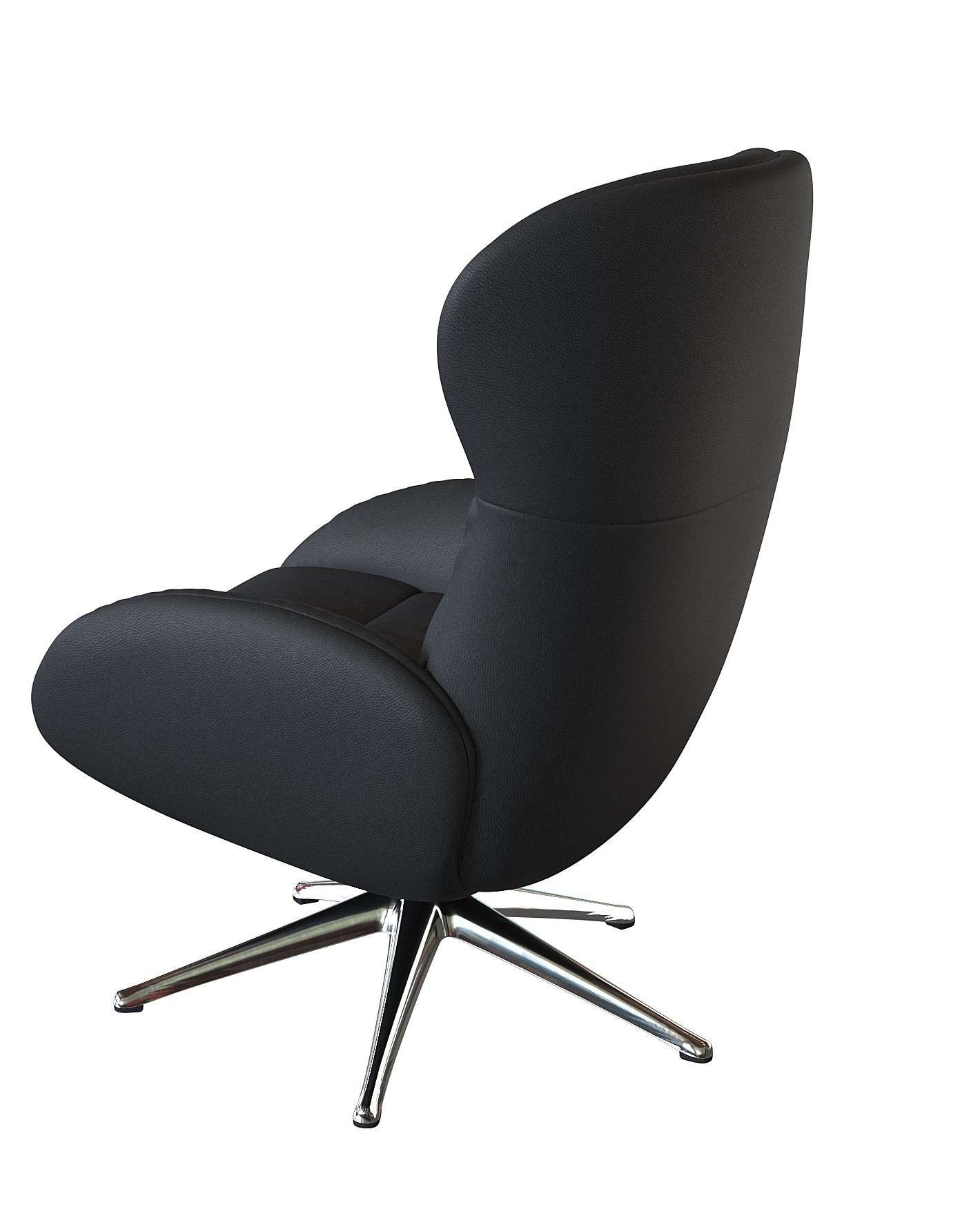 FLEXLUX Relaxsessel Haze, hervorragender Komfort, Alu Fuß, organisches Design, ergonomisch (Fernsehsessel), Rückenteilverstellung, drehbar, Fuß Alu