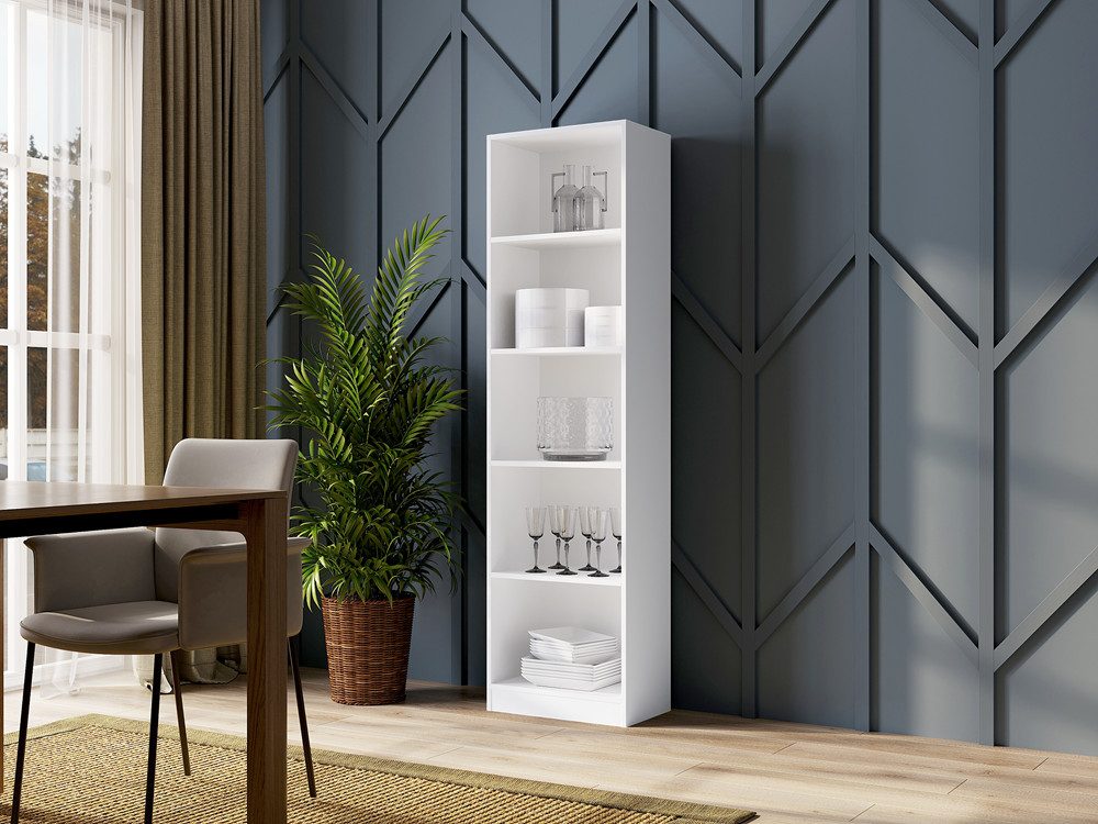 Raumhirsch Furniture Standregal Regal, Standregal, Bücherregal mit 5 Fächern, Maße 50 x 30 x 182 cm, einfache Montage, Viel Stauraum und viele Farbvarianten – Bild 3 von 4