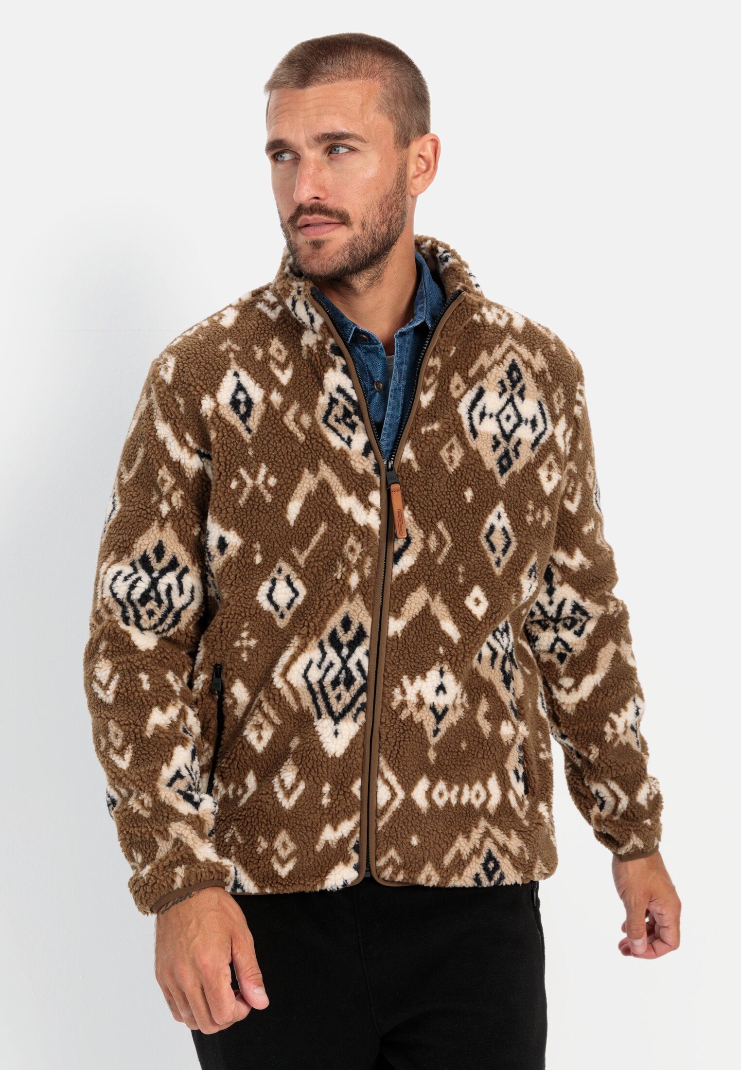 Fleecejacke mit Stehkragen