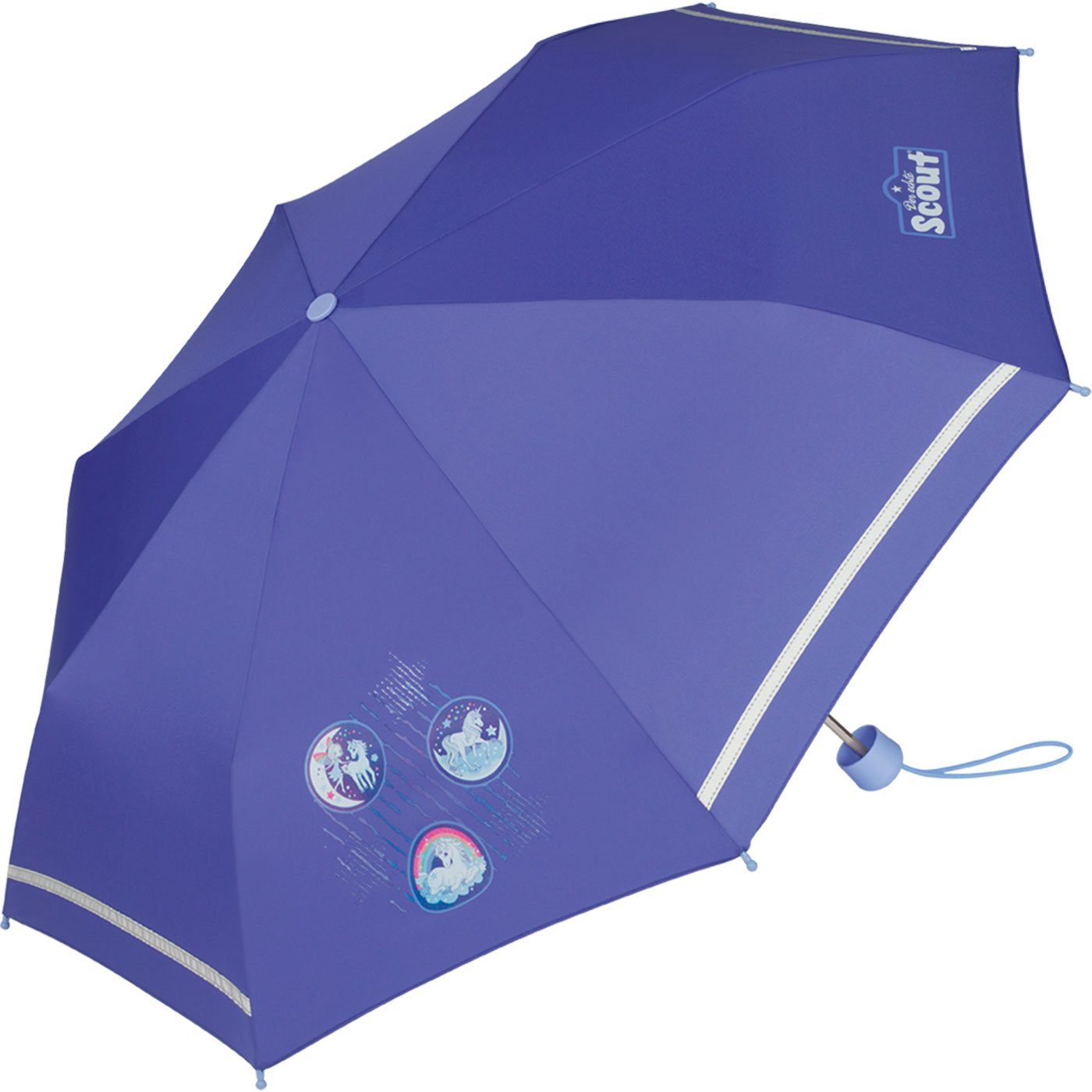 VON LILIENFELD Regenschirm Sicherheit Reflektor Reflektierend Leicht Damen Herren Stabil Finn blau 
