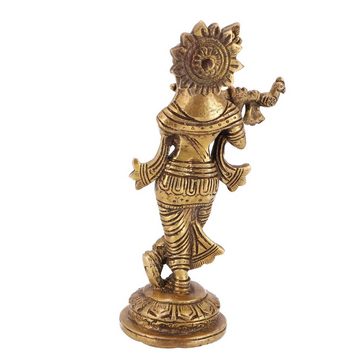Guru-Shop Dekofigur Messingfigur, Statue Krishna Statue 19 cm -..