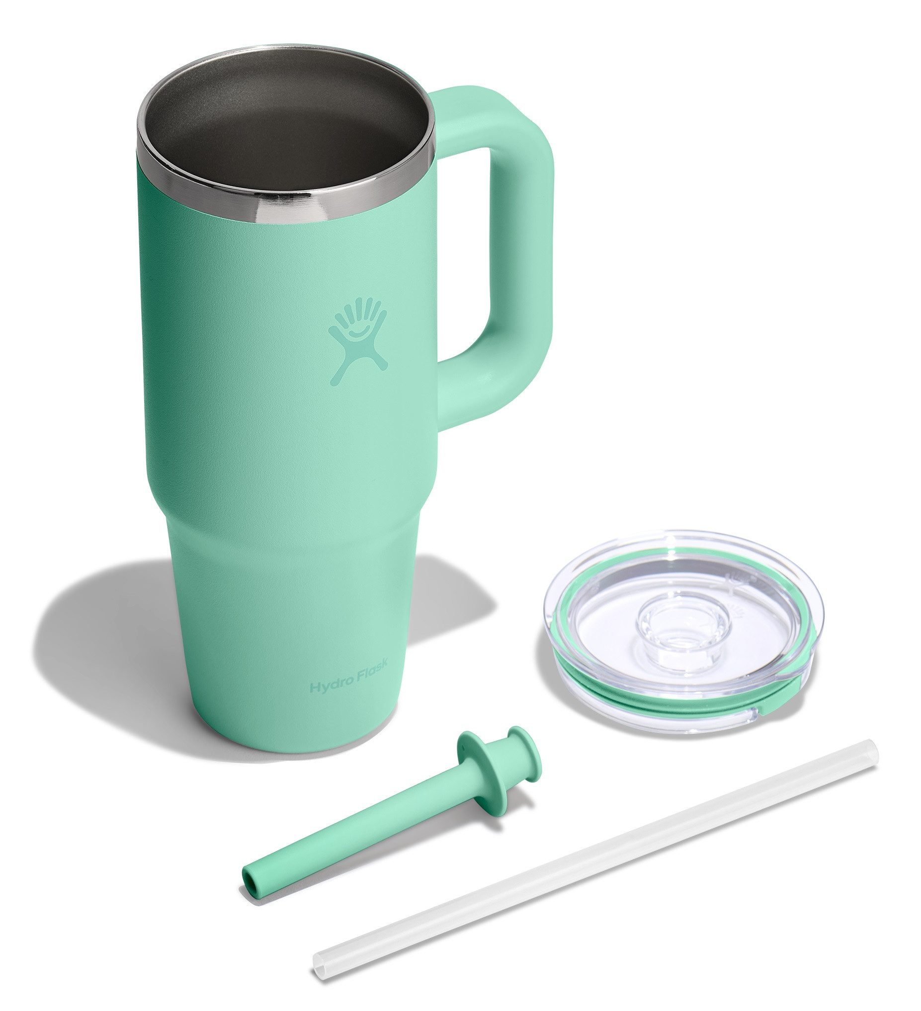 Hydro Flask Thermobecher 24 OZ Travel Tumbler Clear Lid, 710 ml, 1-tlg., Edelstahl, Kompatibel mit Eindrückzubehör der Größe Medium