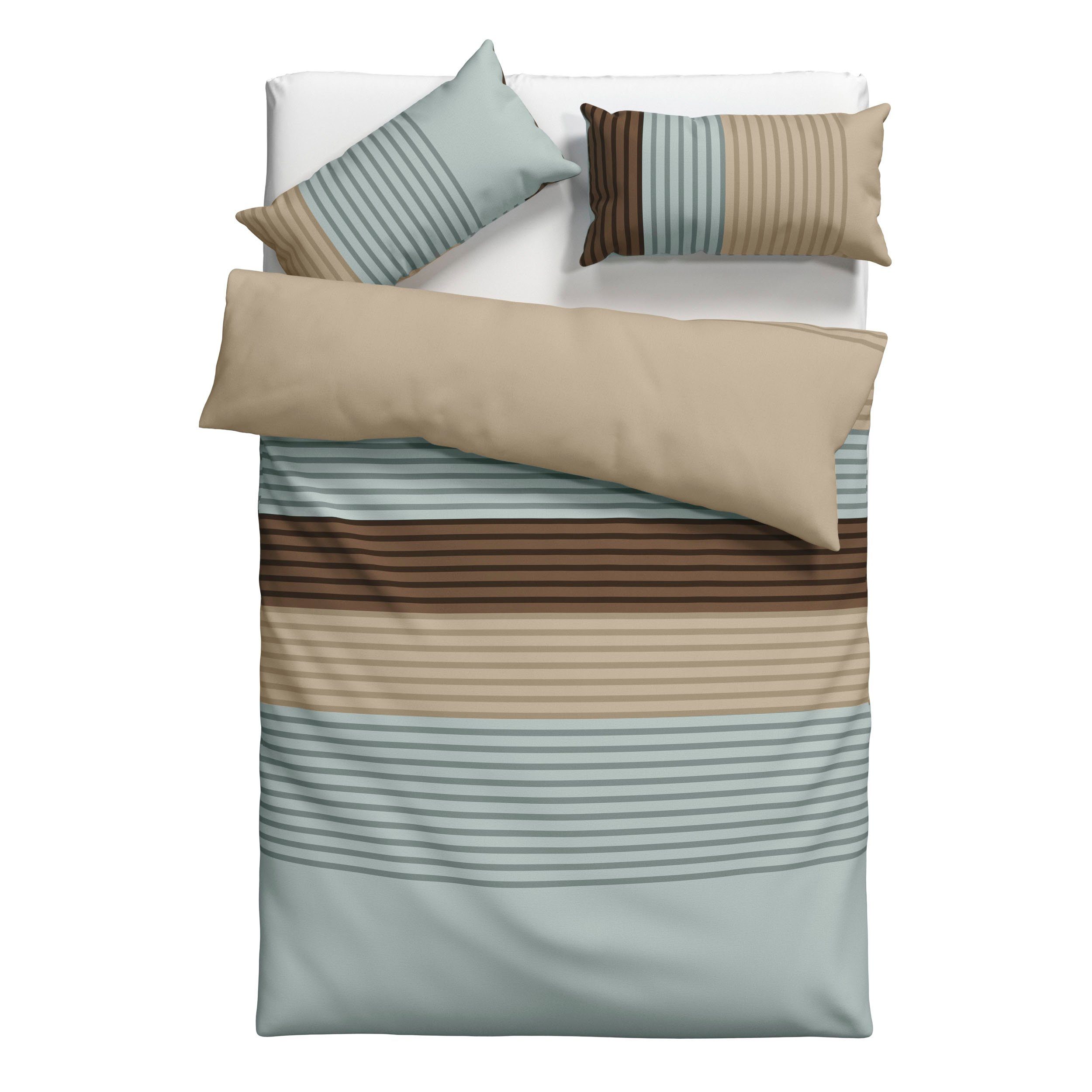 Bettwäsche Anny in Gr. 135x200 oder 155x220 cm, Home affaire, Linon, 2  teilig, Bettwäsche aus Baumwolle, Bettwäsche mit Streifen-Design