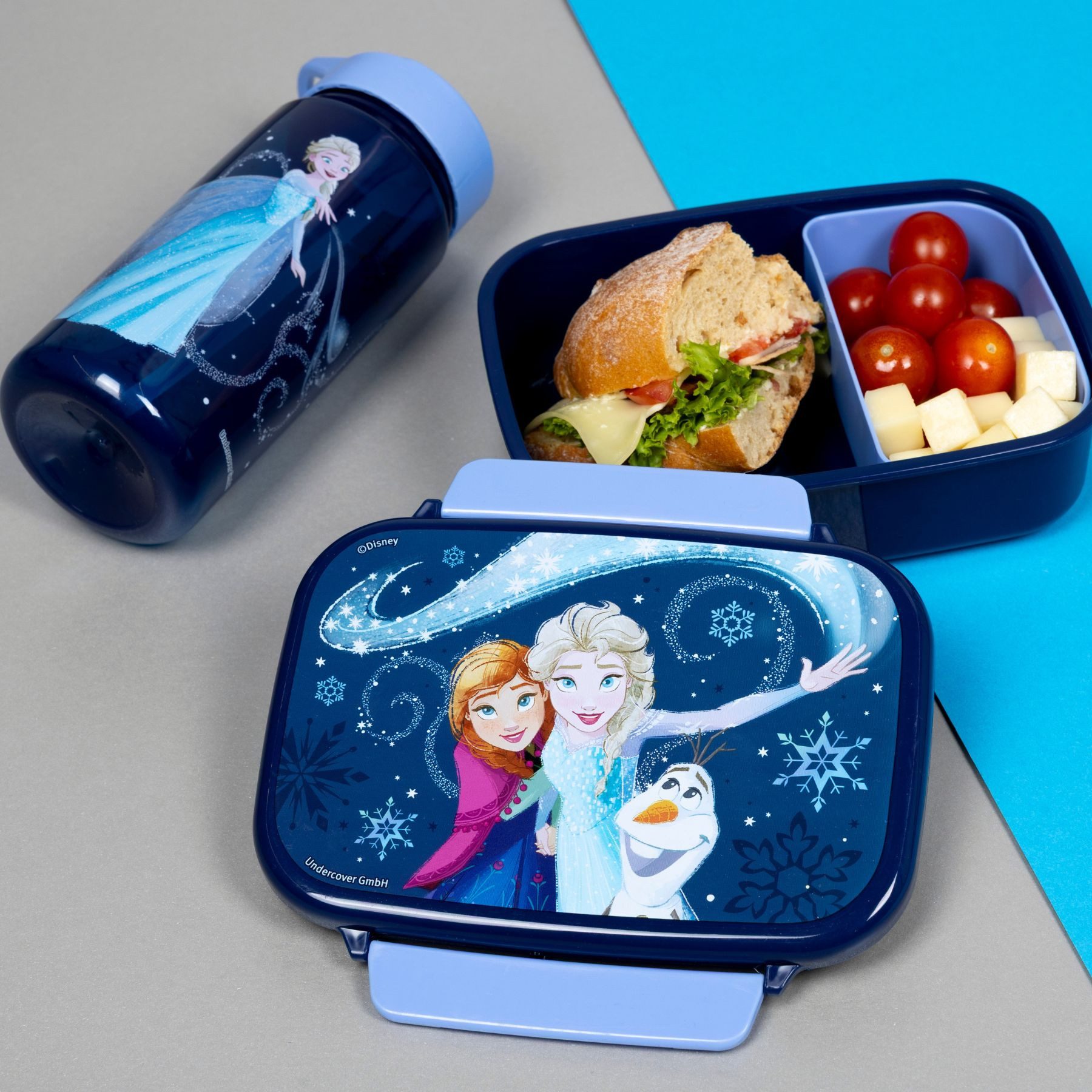 Disney Frozen Lunchbox Lunchset mit Lunchbox und Trinkflasche für Schule Kindergarten, (Spar-Set, 2-tlg) – Bild 5 von 5