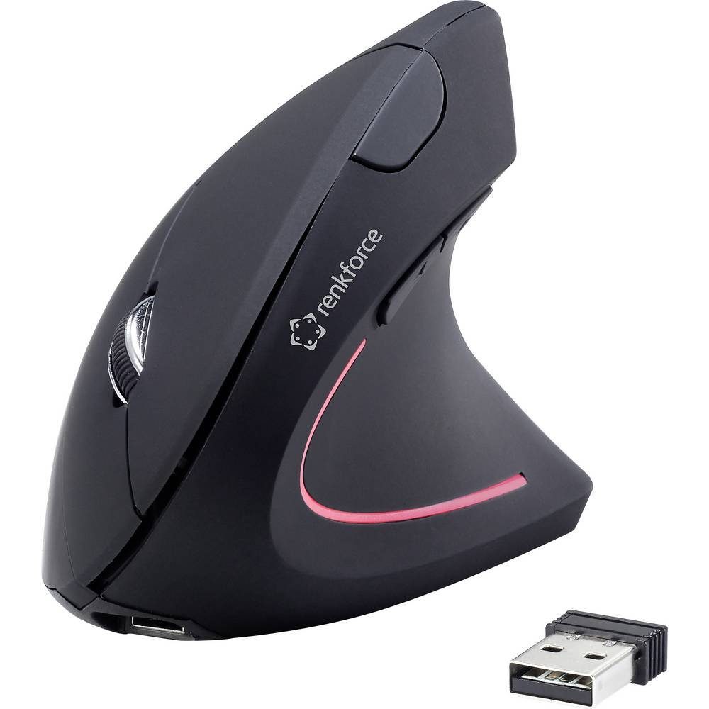 Renkforce Ergonomische Funkmaus für Rechtshänder RF-4509682 Mäuse (Ergonomisch, Wiederaufladbar)