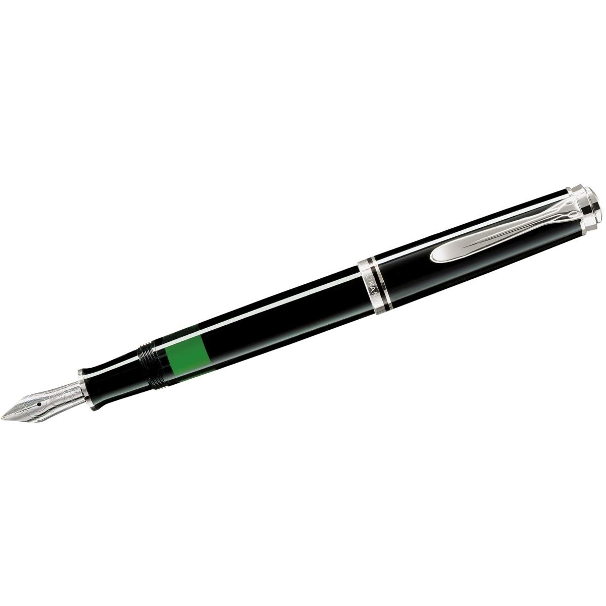 Pelikan Füllfederhalter Kolbenfüllhalter Souverän M405 Feder F schwarz