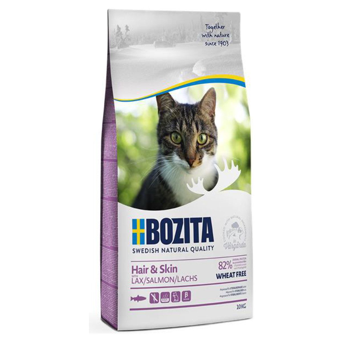 Bozita Hair & Skin Wheat free Salmon 10 kg, Trockenfutter für: Katze