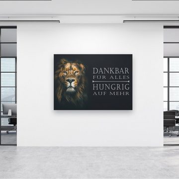 ArtMind XXL-Wandbild Dankbar & Hungrig, Premium Wandbilder als Poster & gerahmte Leinwand in verschiedenen Größen, Wall Art, Bild, Canva