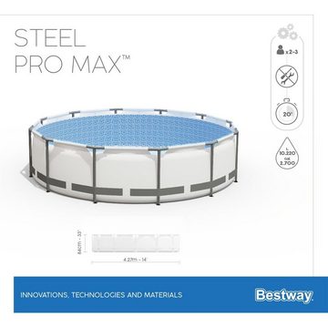 BESTWAY Pool Bestway 56595 Frame Pool Steel Pro Set mit Filterpumpe 427 x 84 cm