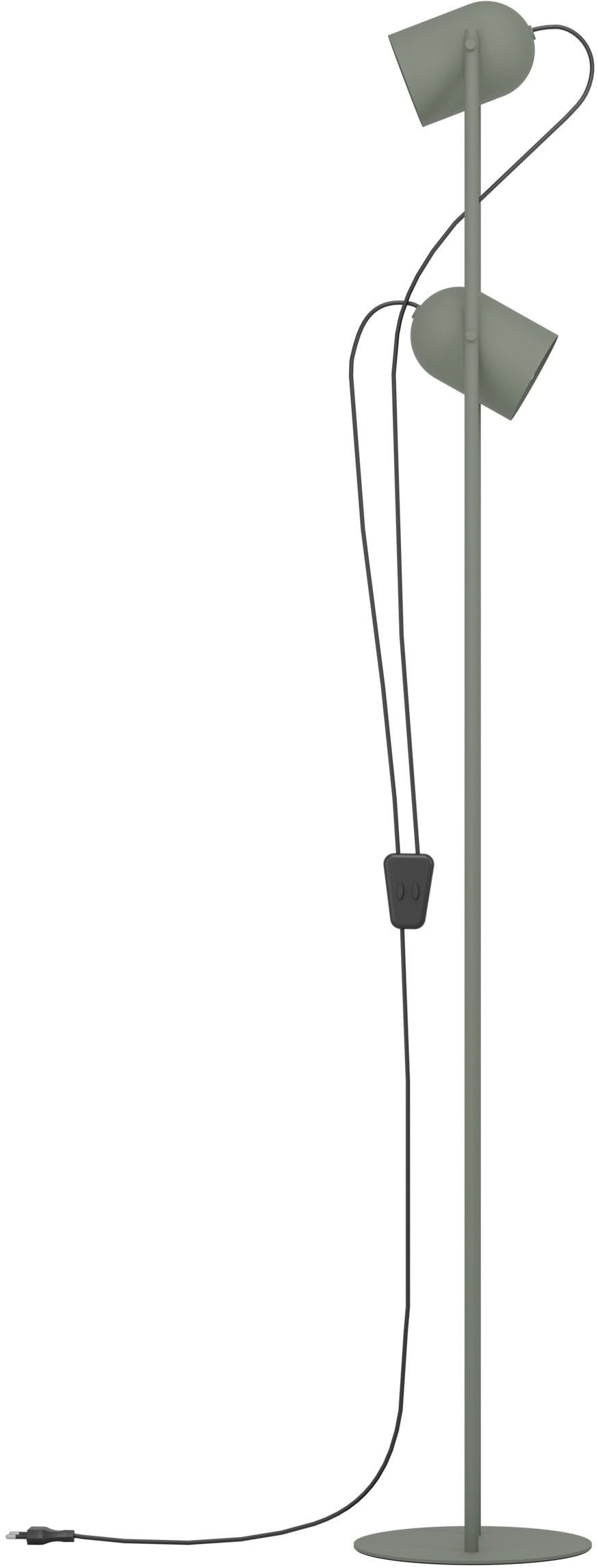 EGLO Stehlampe TILSTON Stehlampe - Stahl - E14 - 2X8W - IP20, Ein-/Ausschalter, ohne Leuchtmittel, Standlampe, 2 schwenkbare Spots, Leselampe, L12,5 x B13 x H142,5 cm