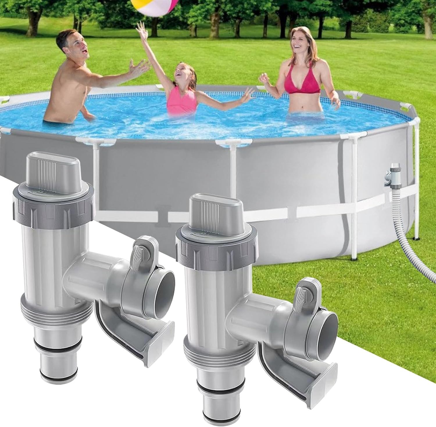 Skimmer Pool Kolbenventil Plus 2 in 1 Absperrventil für Intex Bestway