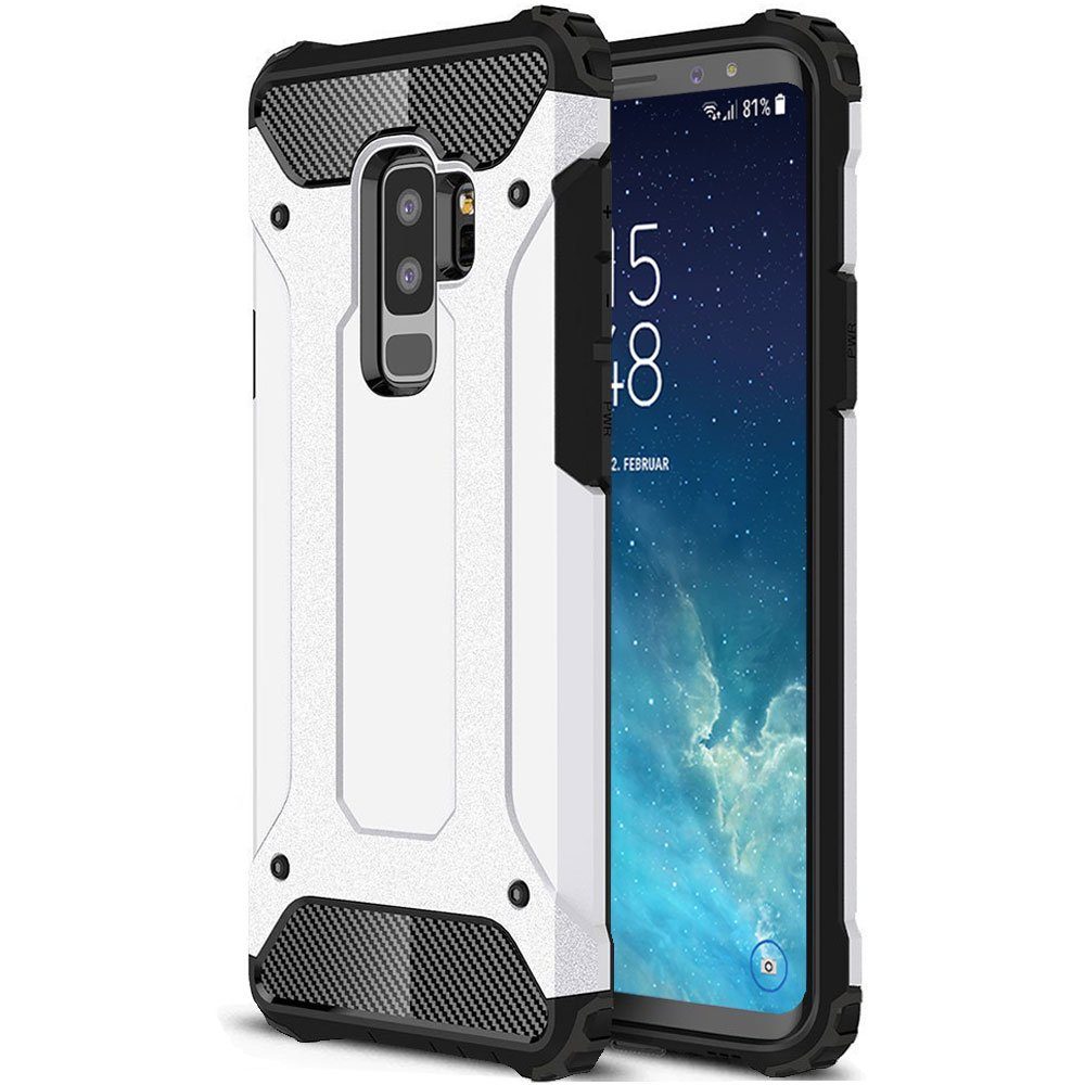 FITSU Handyhülle Outdoor Hülle für Samsung Galaxy A6 Silber 5,6 Zoll, Robuste Handyhülle Outdoor Case stabile Schutzhülle mit Eckenschutz