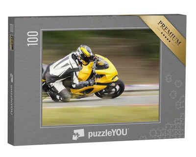 puzzleYOU Puzzle Motorradtraining auf der Rennstrecke, 100 Puzzleteile, puzzleYOU-Kollektionen Fahrzeuge