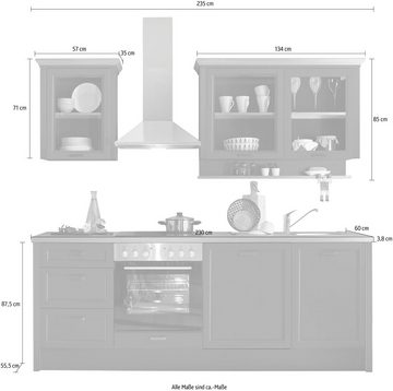 KOCHSTATION Küche Jasmin, 230 cm breit, wahlweise mit oder ohne E-Geräte