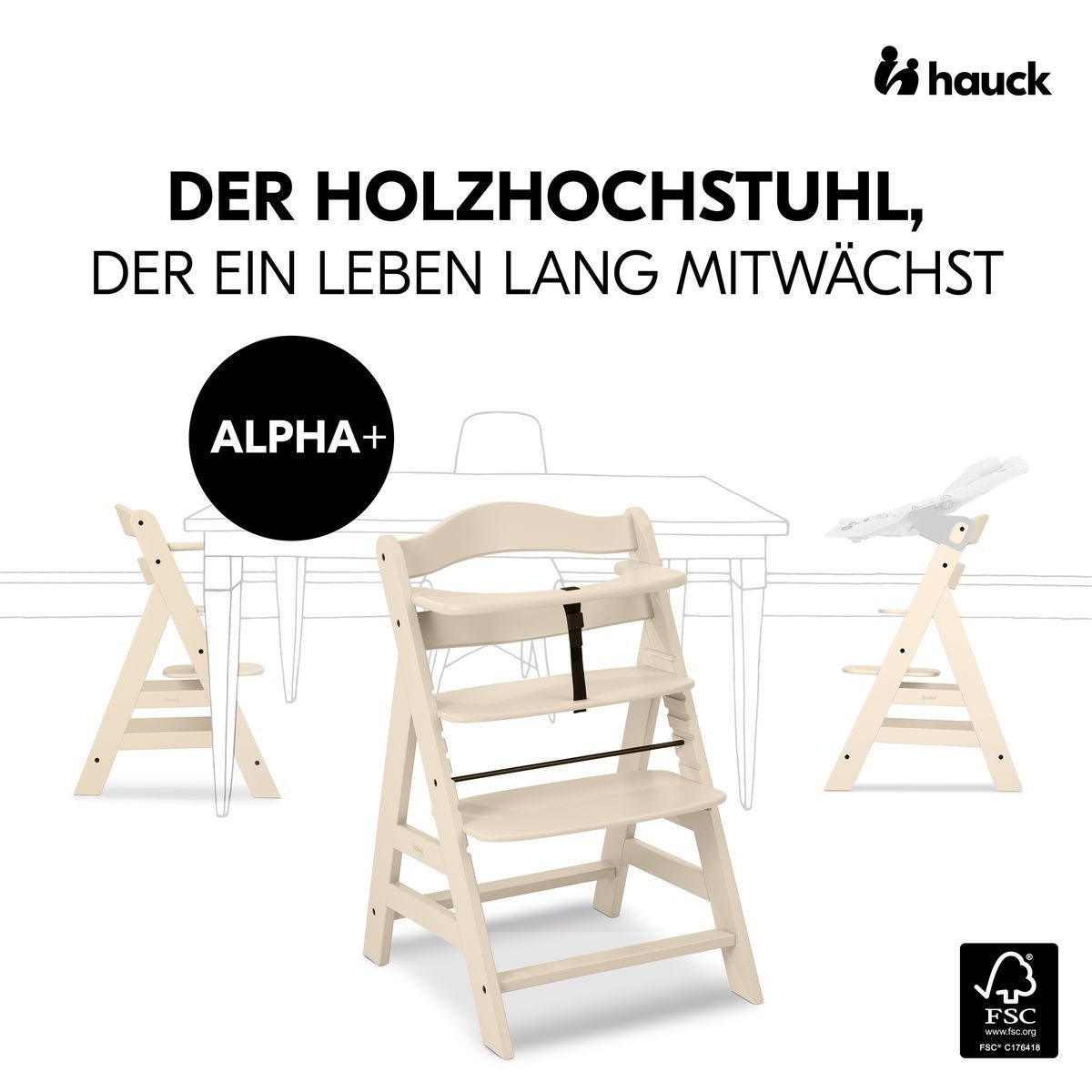 Hauck Hochstuhl Alpha Plus - Vanilla, günstig online kaufen