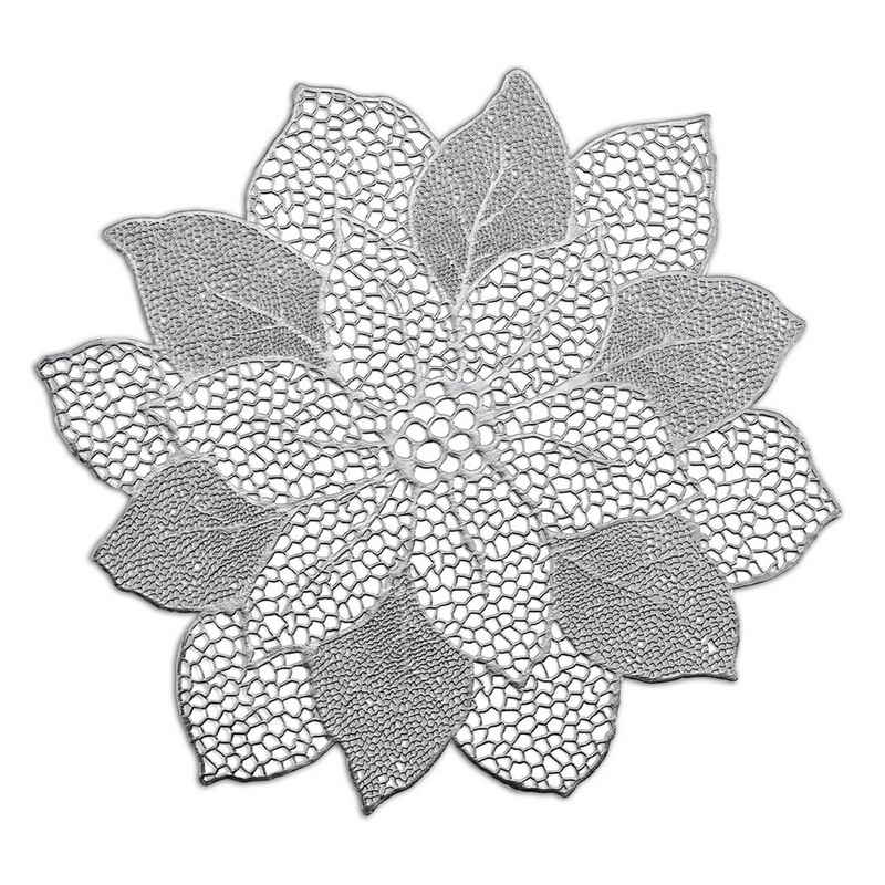 Platzset, Platzset 1 Stück Metallic Flower Silber, Zeller Present, (Stück, 1-St., 1 Platzmatte), Platzset Platzdeckchen