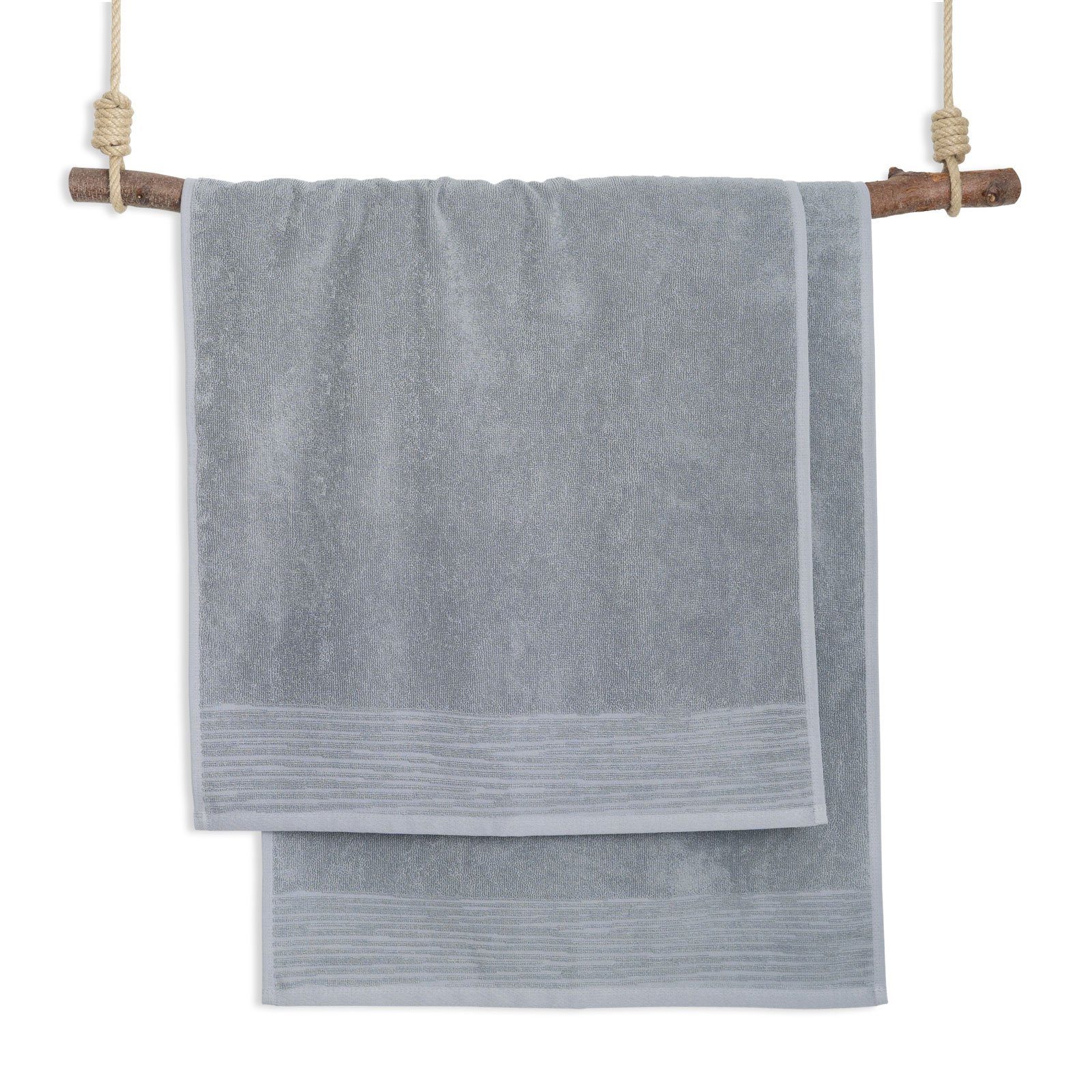 Kushel Handtücher The Essential 2x Hand Towel Set Moon Grey