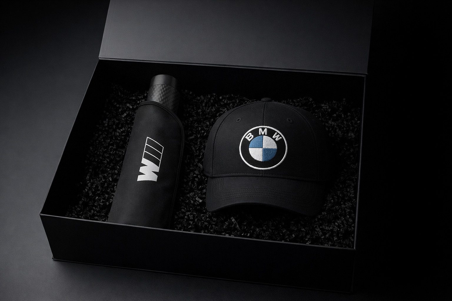 BMW Taschenregenschirm BMW M Perfomance Motorsport Geschenkset Geschenkbox Mütze Regenschirm