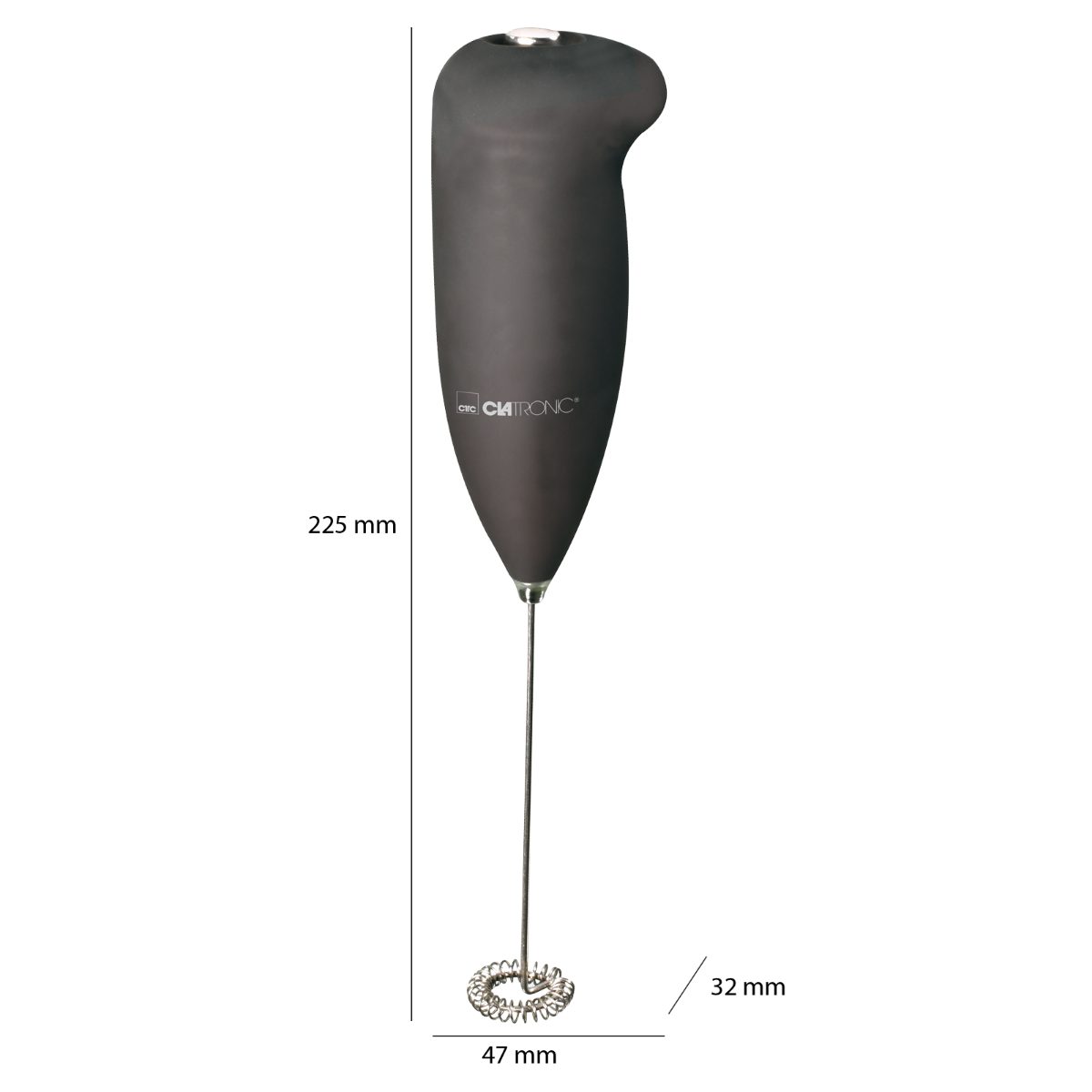schwarz MS 3089, Milchaufschäumer CLATRONIC Soft-Touch-Gehäuse, Edelstahl-Schaumschläger