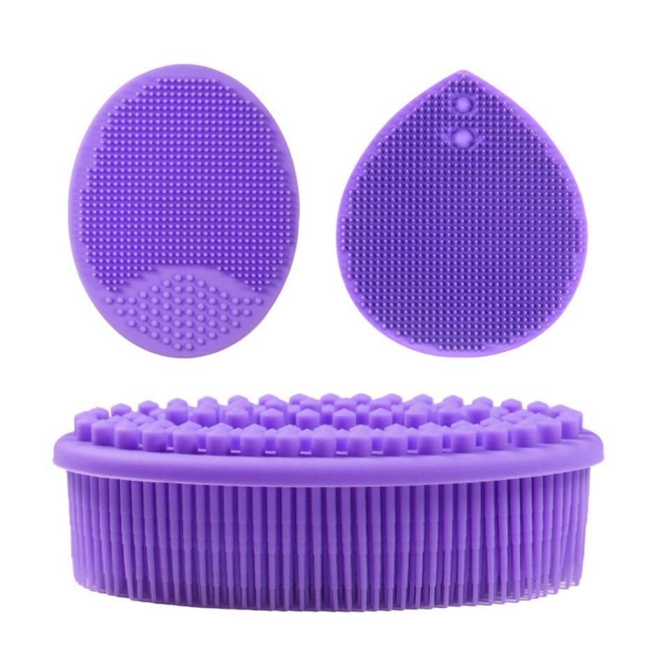 ibettertec Badebürste Silikon Duschbürste Körperbürste, weicher Silikon Body Scrubber, für Erwachsene und Kinder, Körperschrubber Rückenbürste Handreinigungsbürste, sanftes Peeling, Massage & Schaumbildung für Dusche und Bad
