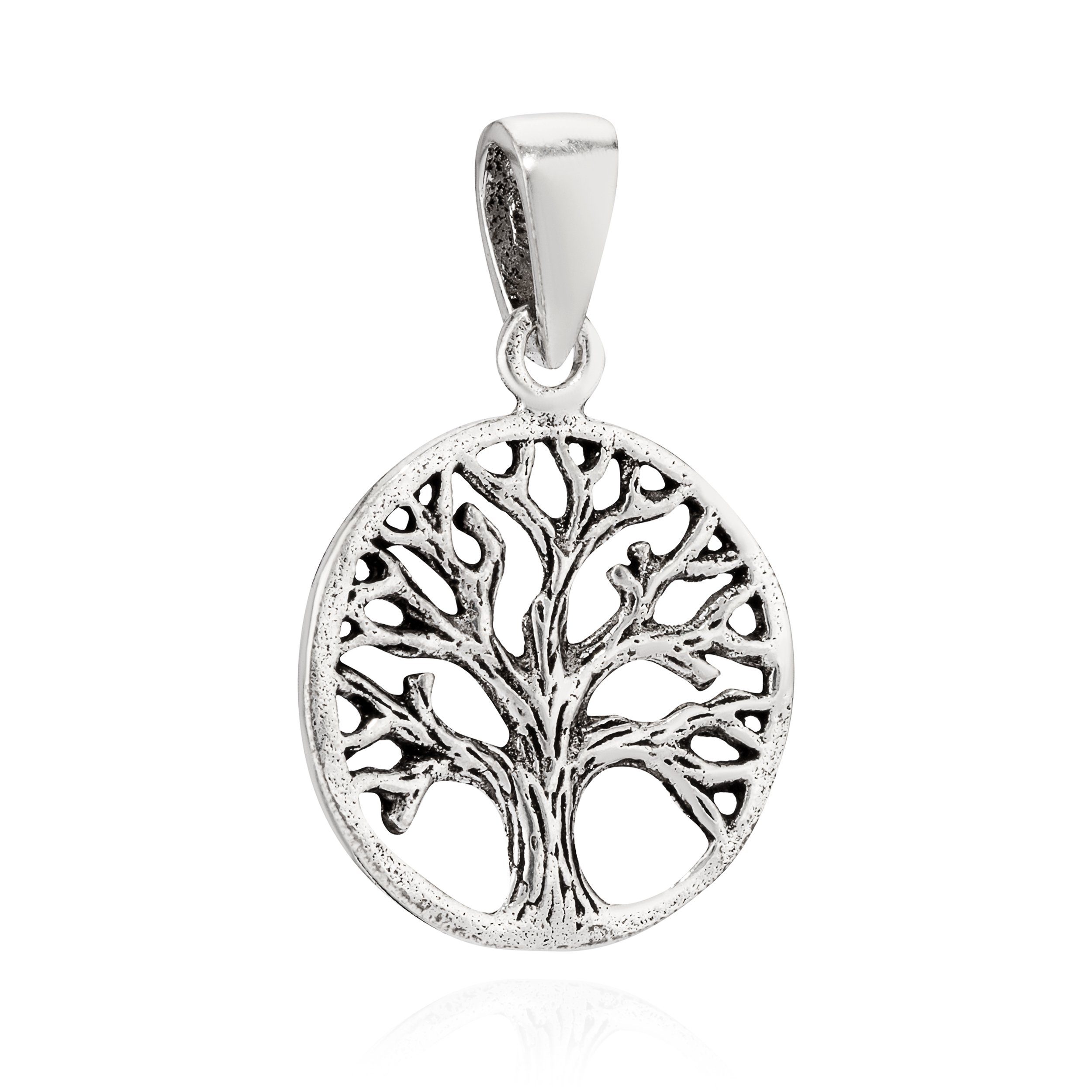 für NKlaus Damen Sterling Sil, des Baum Silberschmuck Kettenanhänger Kettenanhänger Silber 925 925 Lebens 14mm Silber