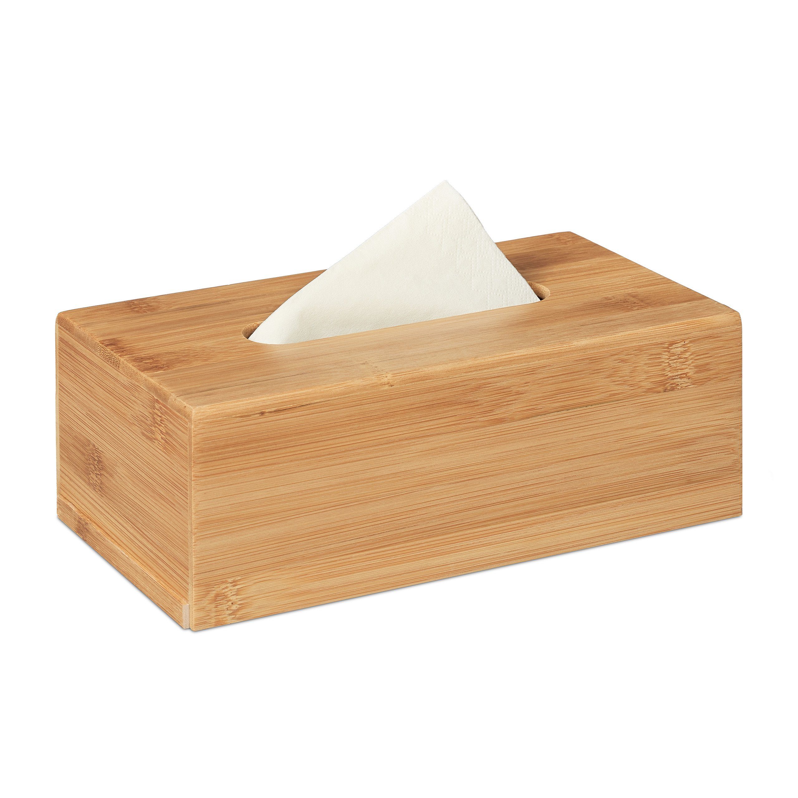 Taschentuchbox mit Bambusdeckel für Kosmetiktücher und Abschminktüche, 5,99  €