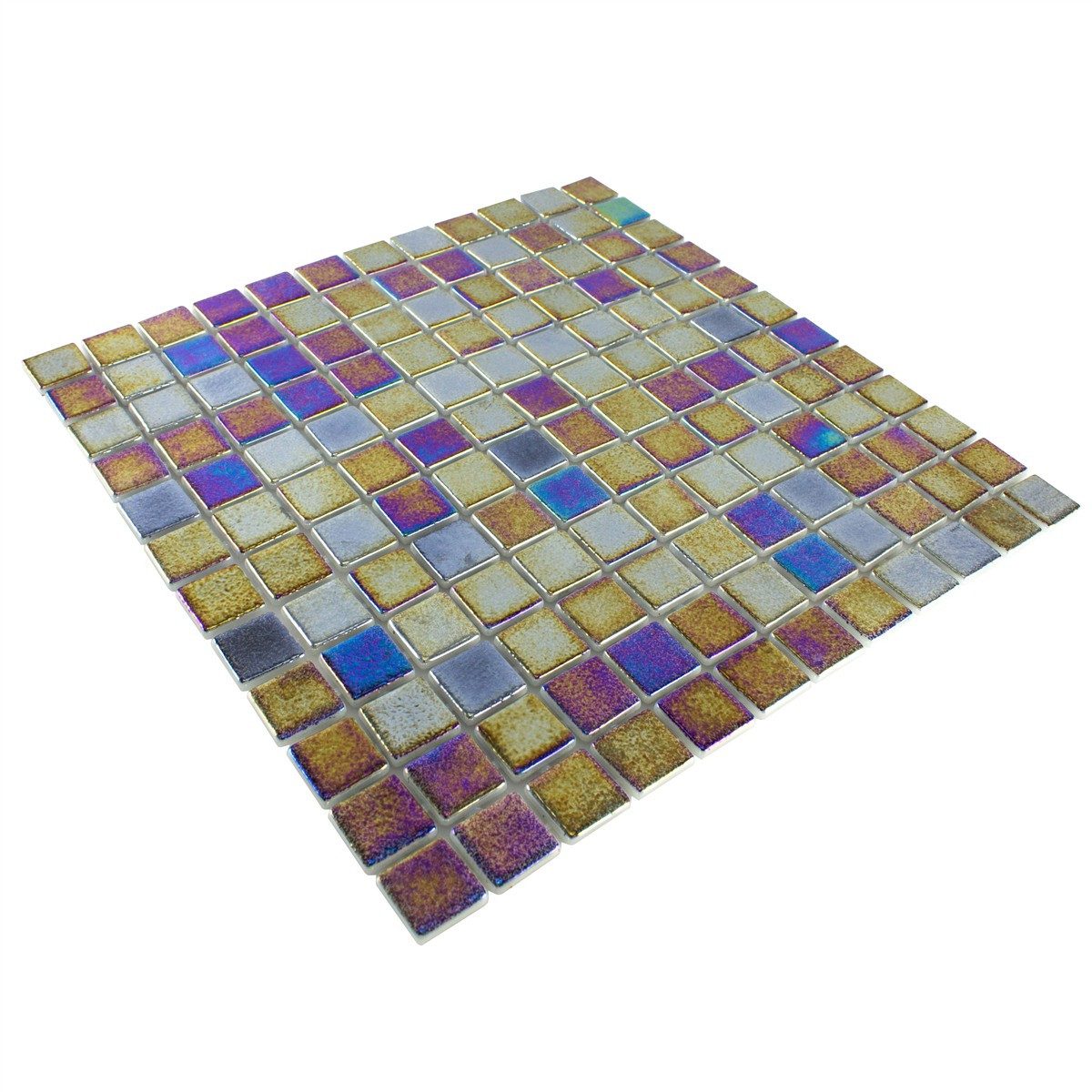 Mosafil Mosaikfliesen Muster Glas Schwimmbad Pool Mosaik Fliesen McNeal 25x25 mm, Glas-Ecoglas 10.000x10.000, petrol, Eco Glas - Punktverklebt - Frostsicher - Wasserdicht - Wasserfest -