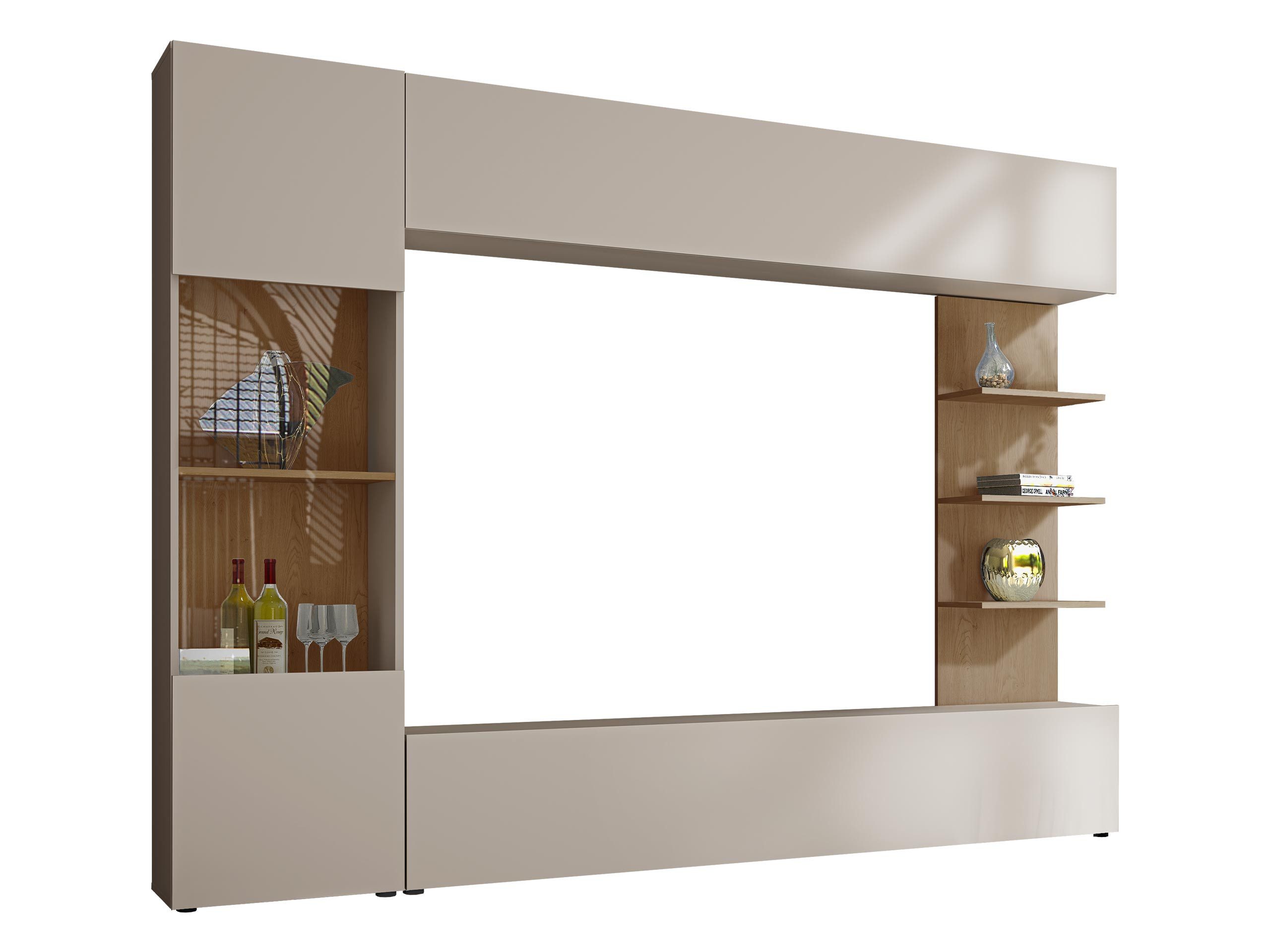 MIRJAN24 Wohnwand Lazando, (Komplett-Set, Hängeschrank, Vitrine, günstig online kaufen
