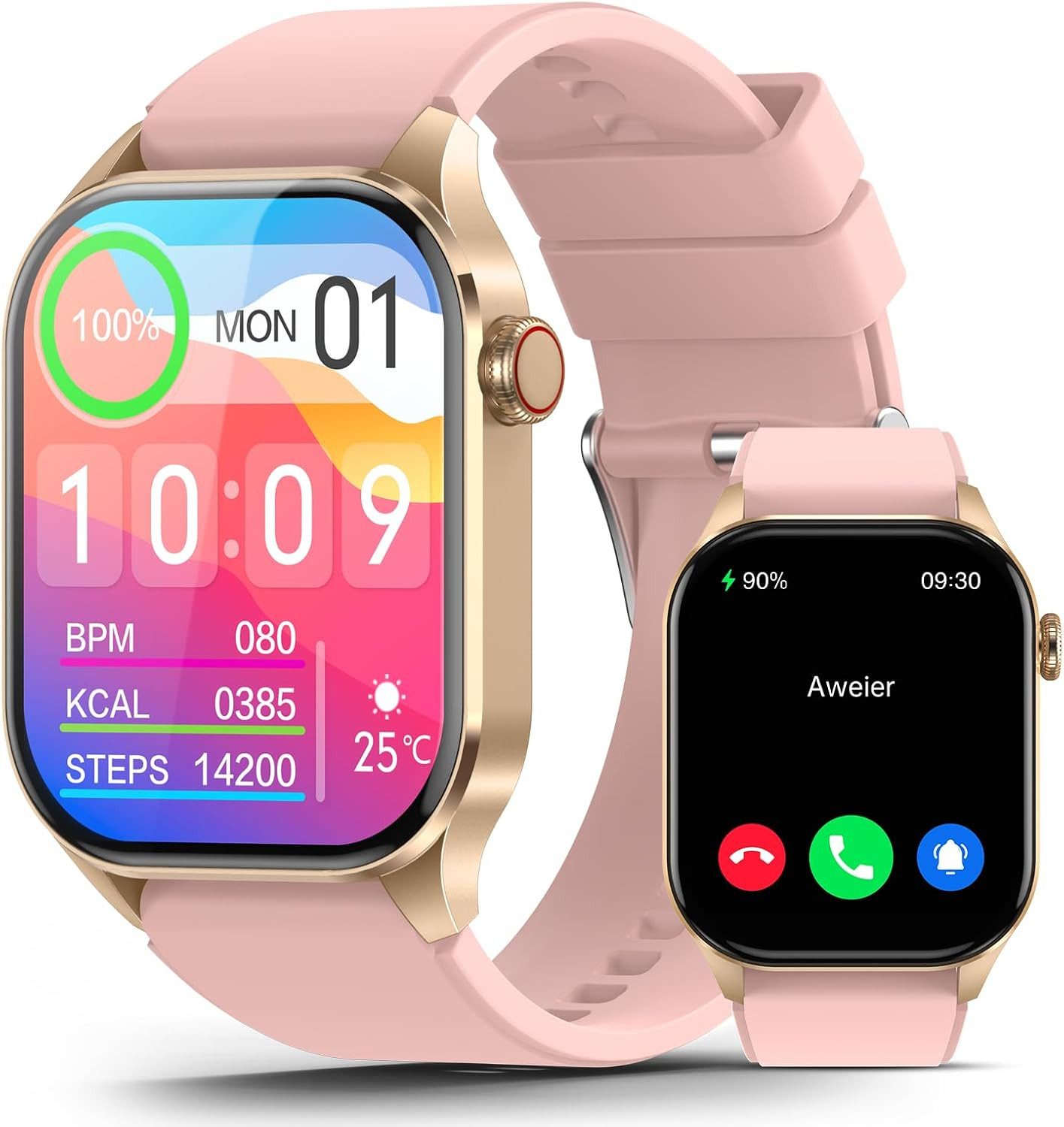 SOUYIE T98 Smartwatch (5,1 cm, android ios), Smartwatch mit 2.04" AMOLED Display, Bluetooth Anrufen