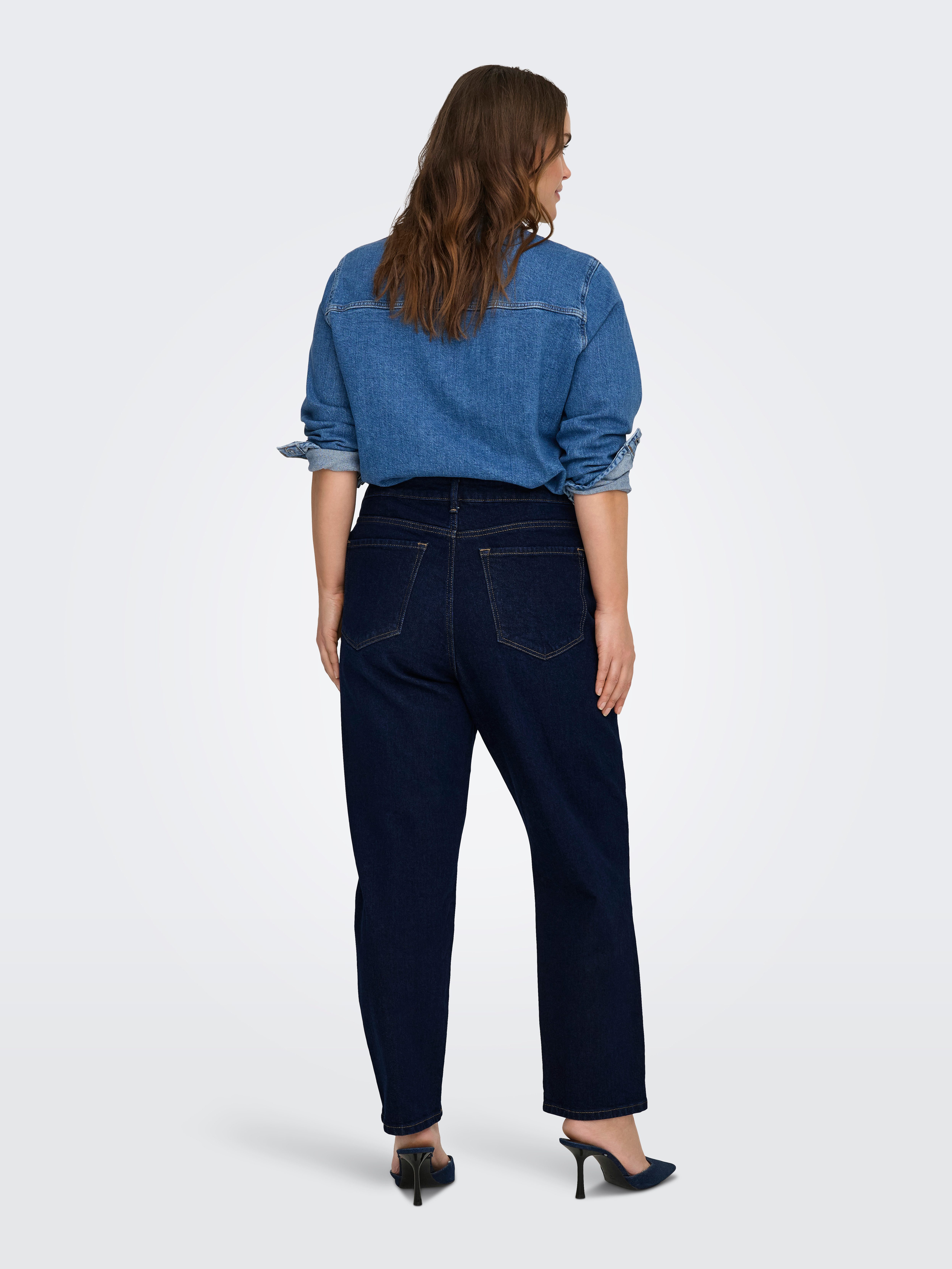 ONLY CARMAKOMA Straight-Jeans CAREMILY ST HW STR ANK DNM TAI0045 NOOS