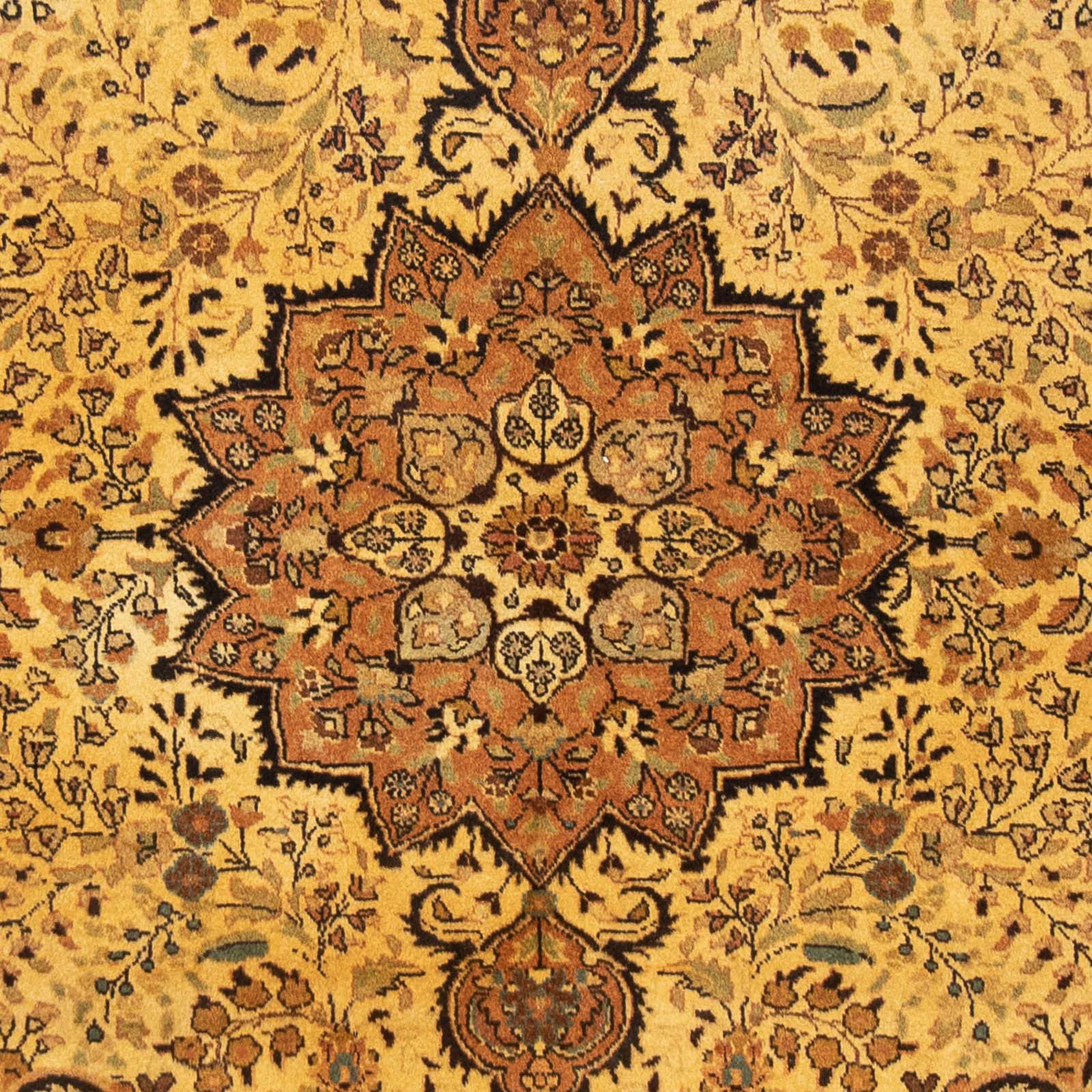 Orientteppich braun, x cm Zertifikat Täbriz - - mm, - 10 mit 205 Perser Höhe: Handgeknüpft, morgenland, rechteckig, Einzelstück Wohnzimmer, 154
