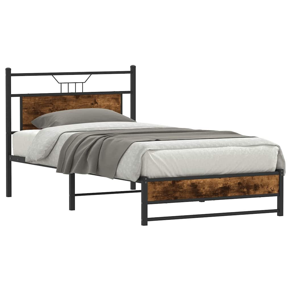 vidaXL Bett Bettgestell ohne Matratze Räuchereiche günstig online kaufen