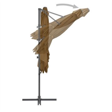 DOTMALL Balkonschirm Ampelschirm mit Stahlmast Taupe 250 x 250 cm, 360° drehbares Design