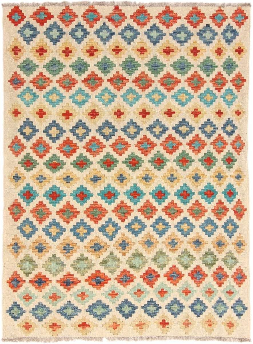 Orientteppich Kelim Afghan 107x146 Handgewebter Orientteppich, Nain Trading, rechteckig, Höhe: 3 mm
