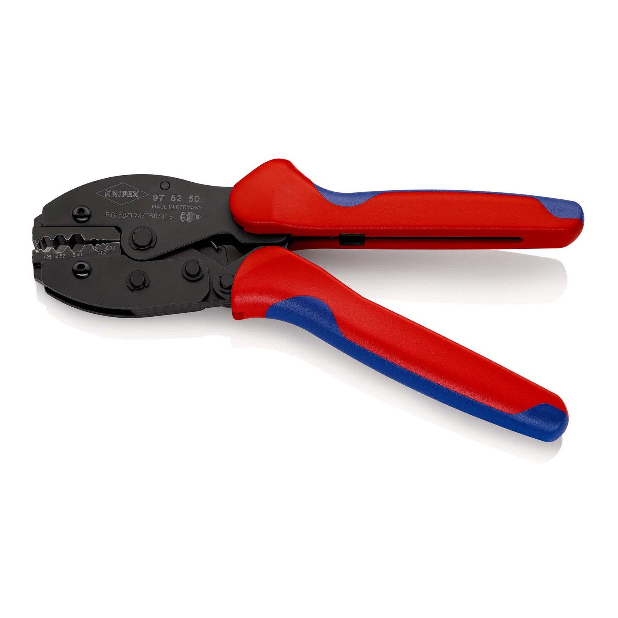 Knipex Crimpzange KNIPEX 97 52 50 PreciForce® Crimpzange mit Mehrkomponenten-Hüllen brün