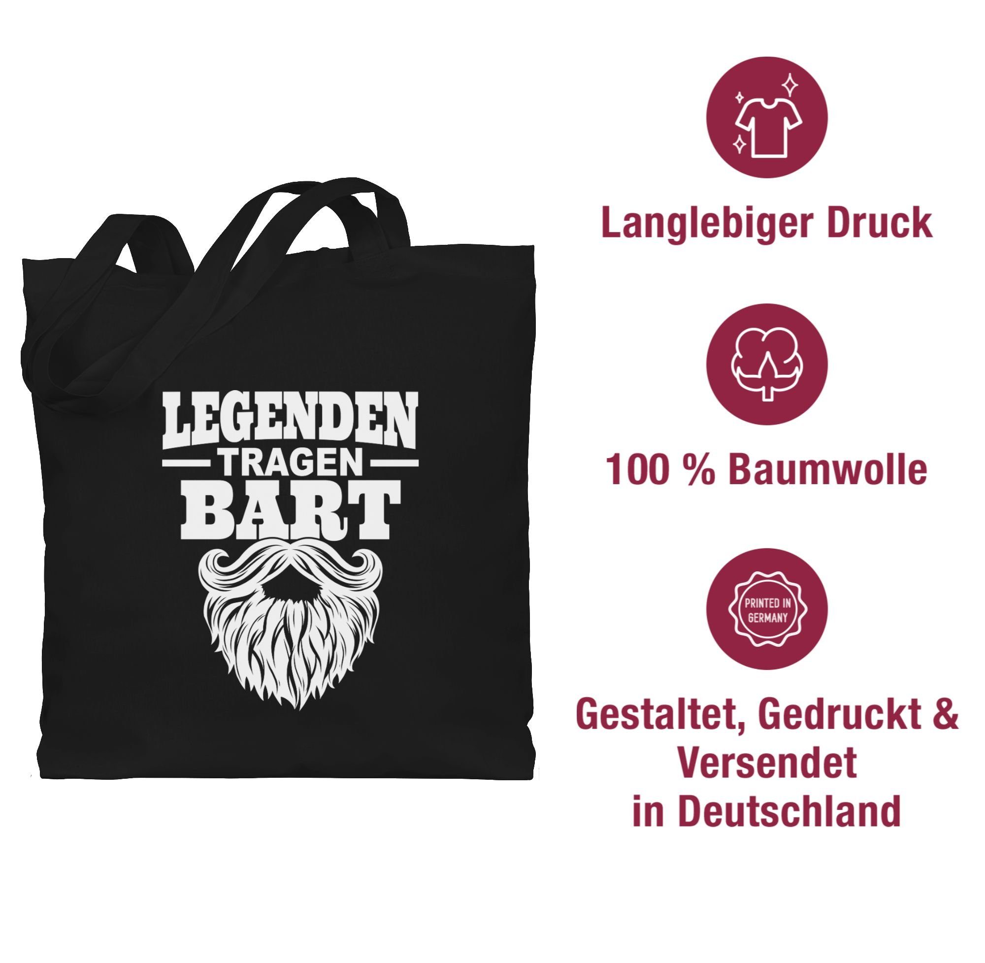 weiß, Umhängetasche Spruch Statement Schwarz 1 Legenden Shirtracer Bart Sprüche mit tragen