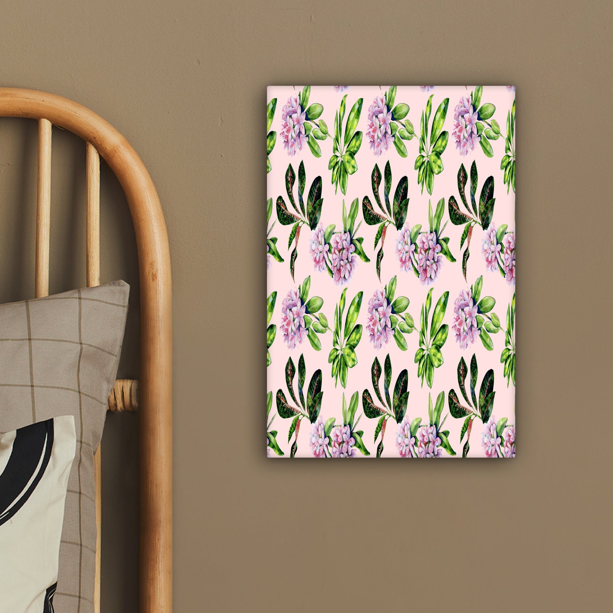 Hortensie, bespannt inkl. (1 OneMillionCanvasses® St), Blätter - cm Blumen Gemälde, Zackenaufhänger, Leinwandbild fertig Leinwandbild - 20x30