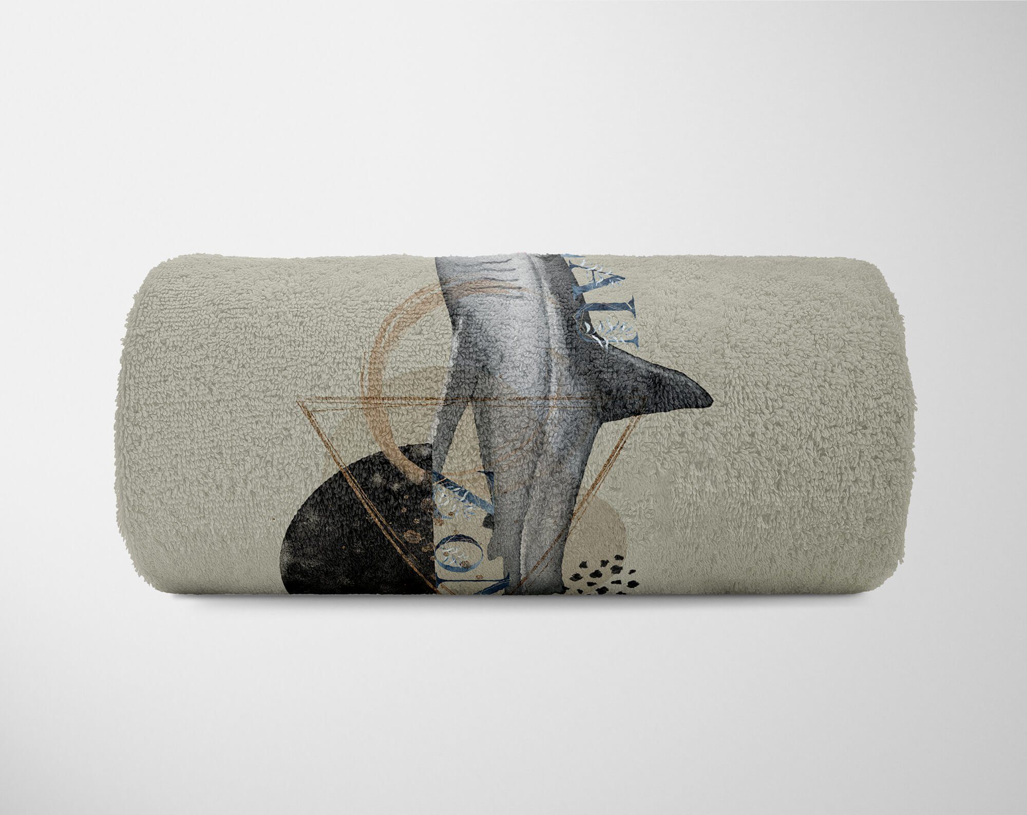 Handtuch Ozean Saunatuch Strandhandtuch Motiv, (1-St), Handtücher Hai Sinus Handtuch Art Baumwolle-Polyester-Mix Kunstvoll Kuscheldecke