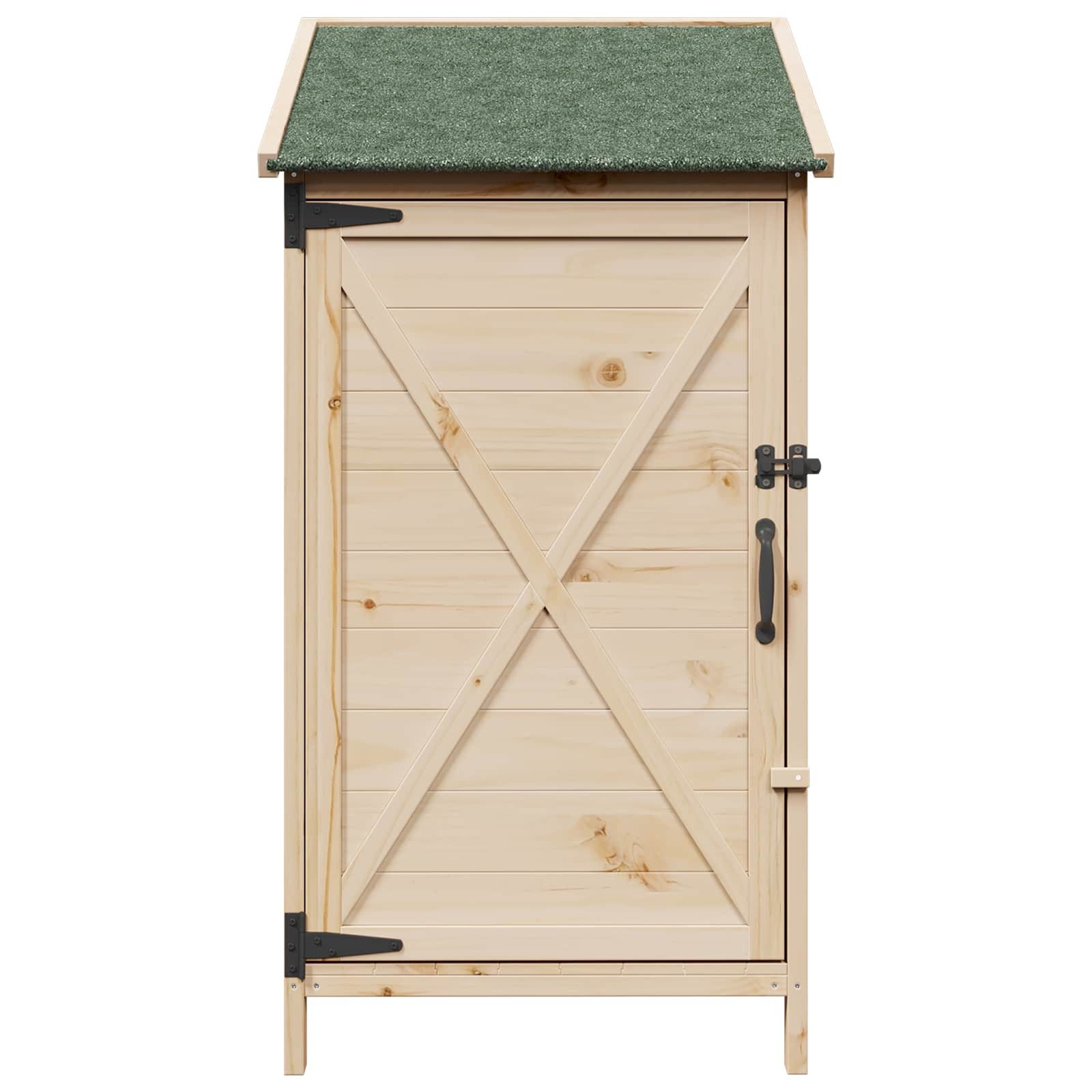 vidaXL Gartenhaus Gartenschuppen Natur 59,5 x 56 x 113,5 cm Massivholz aus Fichte – Bild 5 von 5