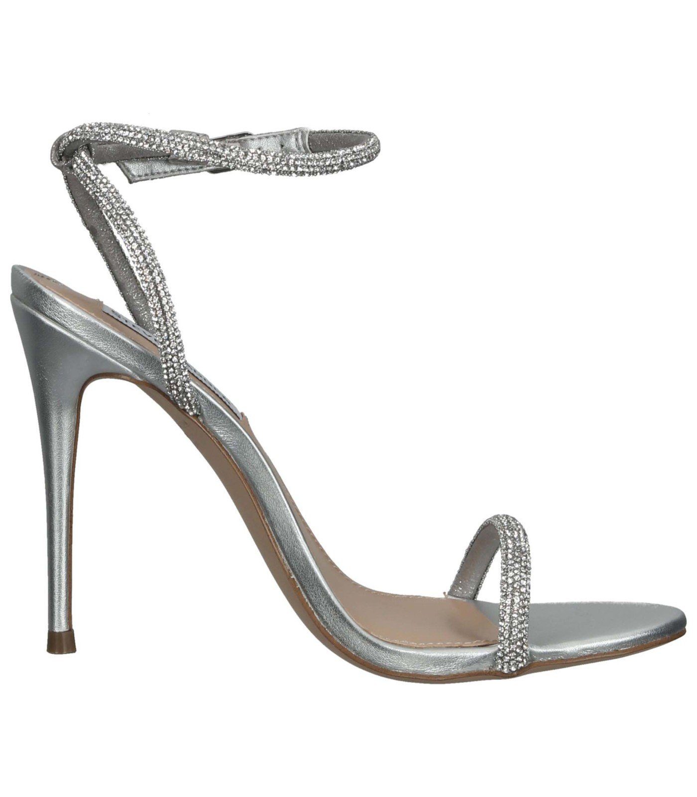 STEVE MADDEN High-Heel-Sandalette Lederimitat Silber Sandalen