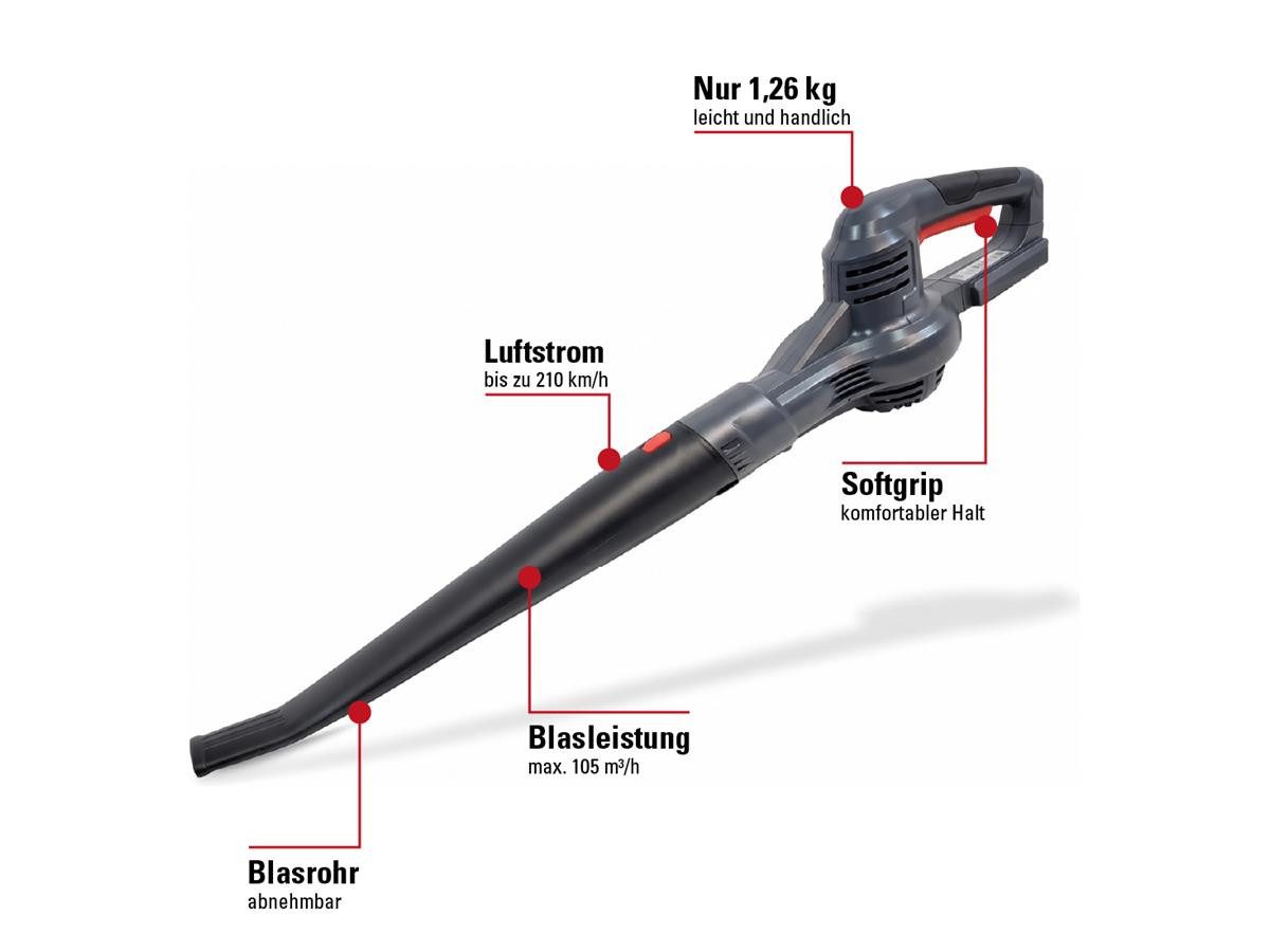 KRAFTIXX® Akku-Laubbläser KX-ALB 1821 Li, (Set, 3 St), Inkl. 3,0Ah Akku, kompatibel mit Einhell Power X-Change Akkusystem – Bild 3 von 5