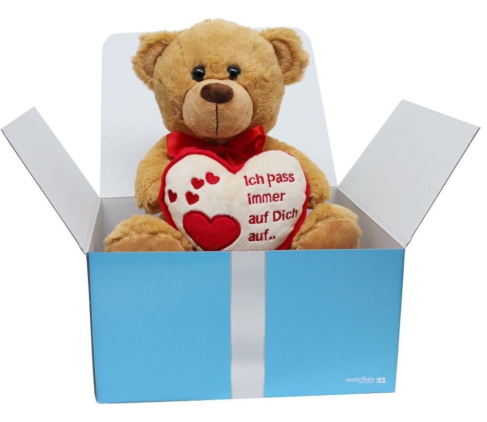 matches21 HOME & HOBBY Plüschfigur »Herz Herzteddy mit Spruch Ich Pass
