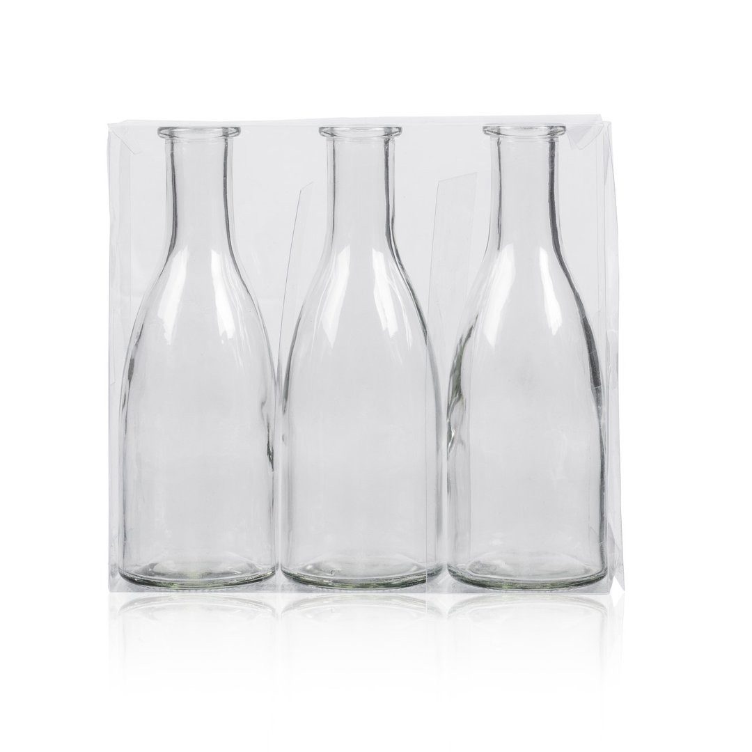 Sandra Rich Dekovase Glasvase 3er Set "Bottle groß" Ø 6,5 x 18,5cm, Glasflaschen – Bild 2 von 2